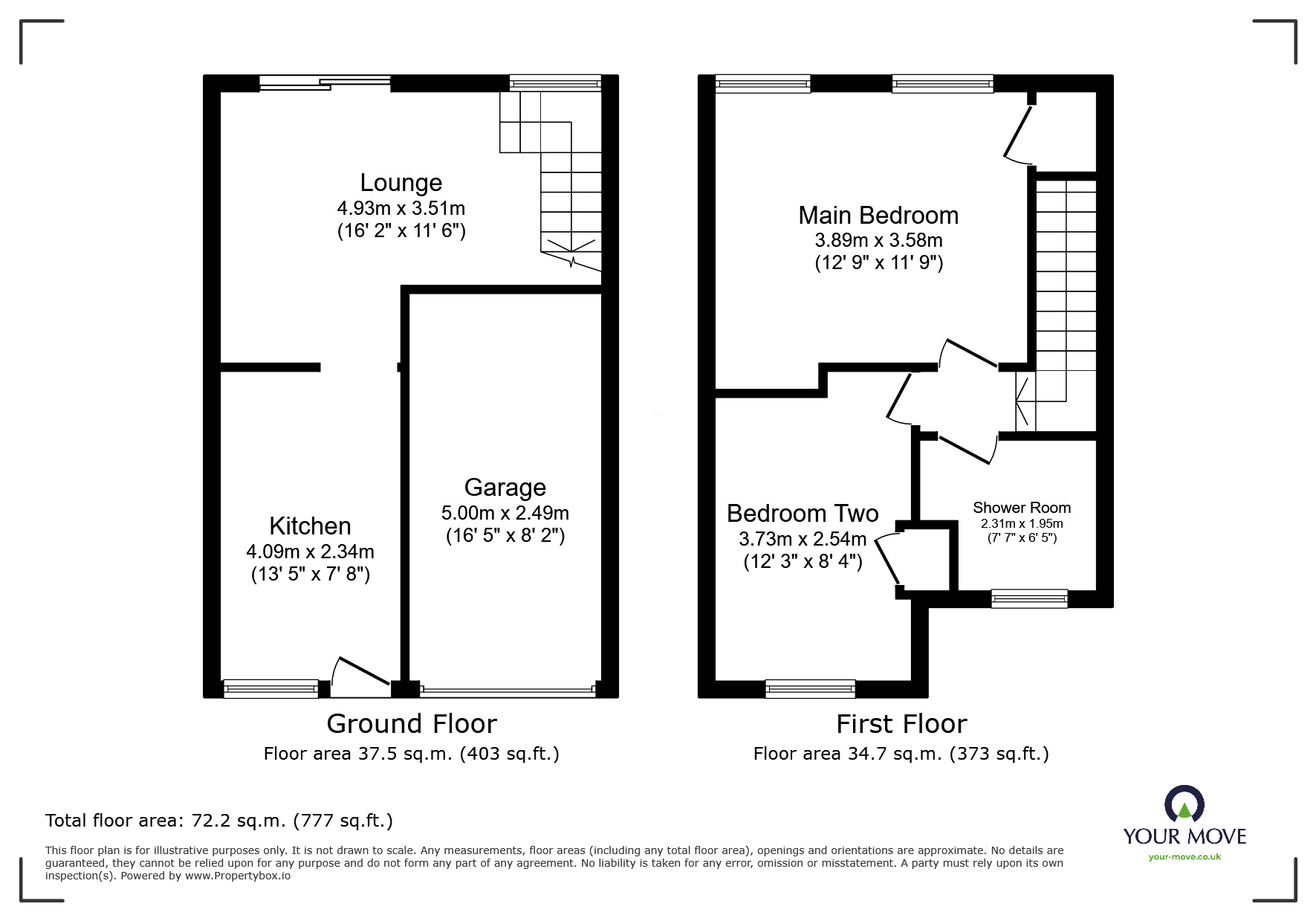 Floorplan of 2 bedroom End Terrace House for sale, Kestrel Avenue, Woodville, Derbyshire, DE11