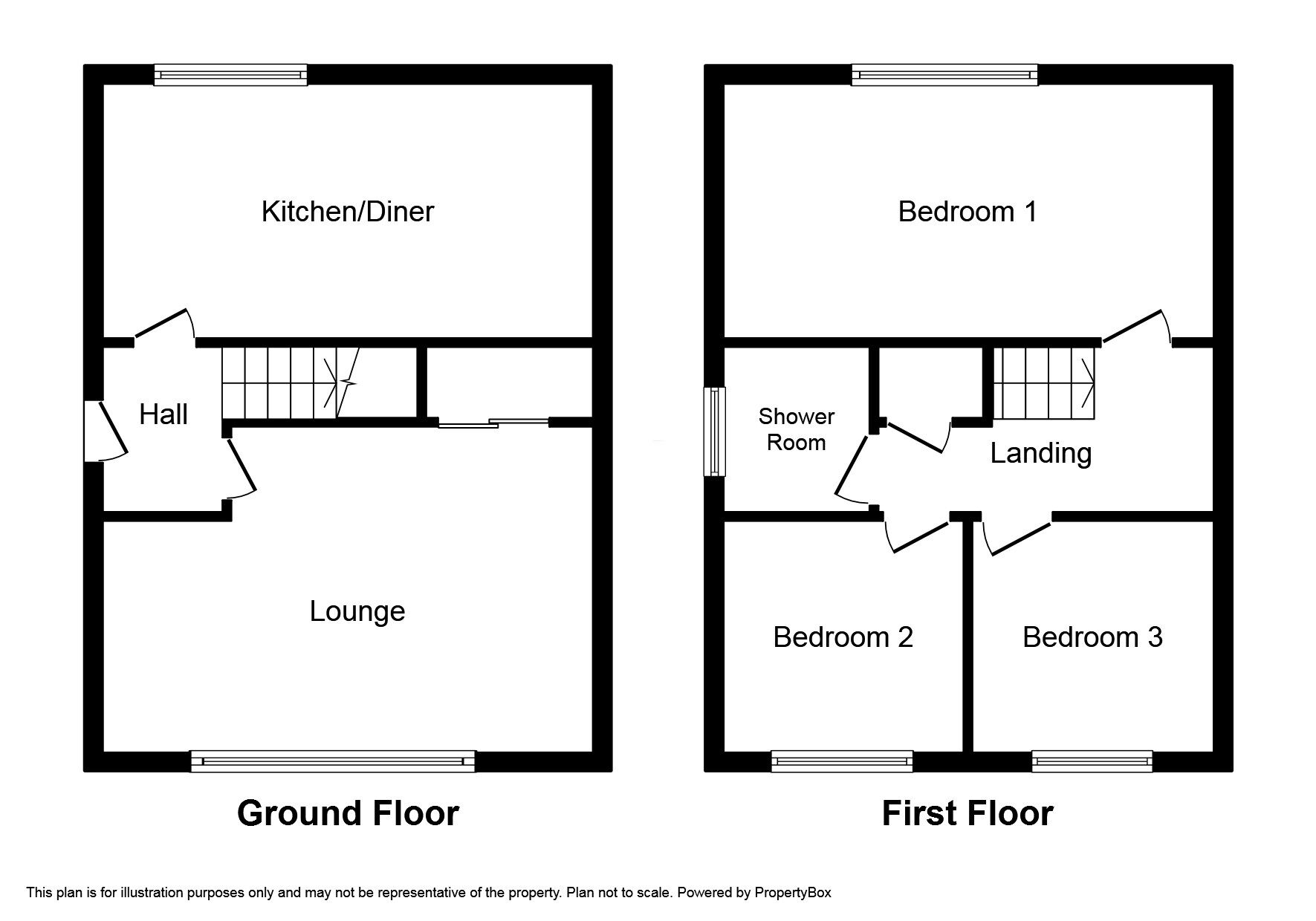 Floorplan of 3 bedroom Detached House for sale, Brook Street, Swadlincote, Derbyshire, DE11
