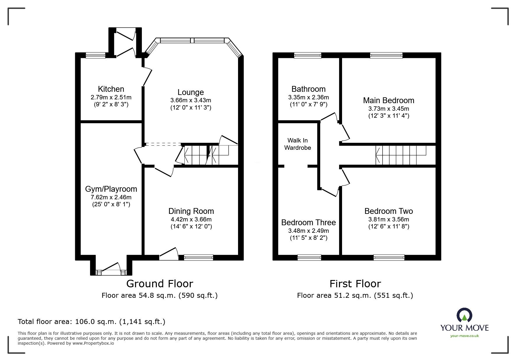 Floorplan of 3 bedroom End Terrace House for sale, Swadlincote Road, Woodville, Derbyshire, DE11
