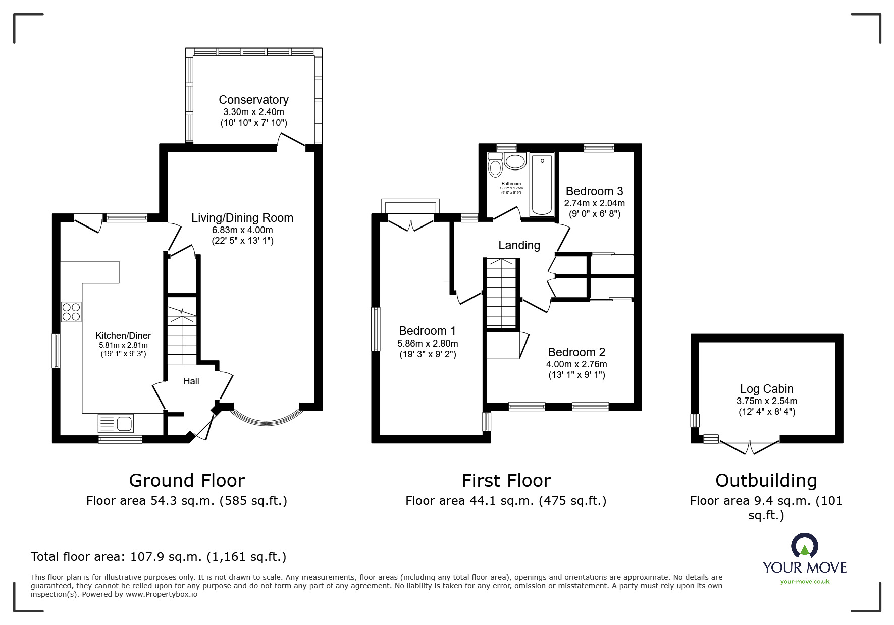 Floorplan of 3 bedroom Semi Detached House for sale, Rosecroft Gardens, Swadlincote, Derbyshire, DE11