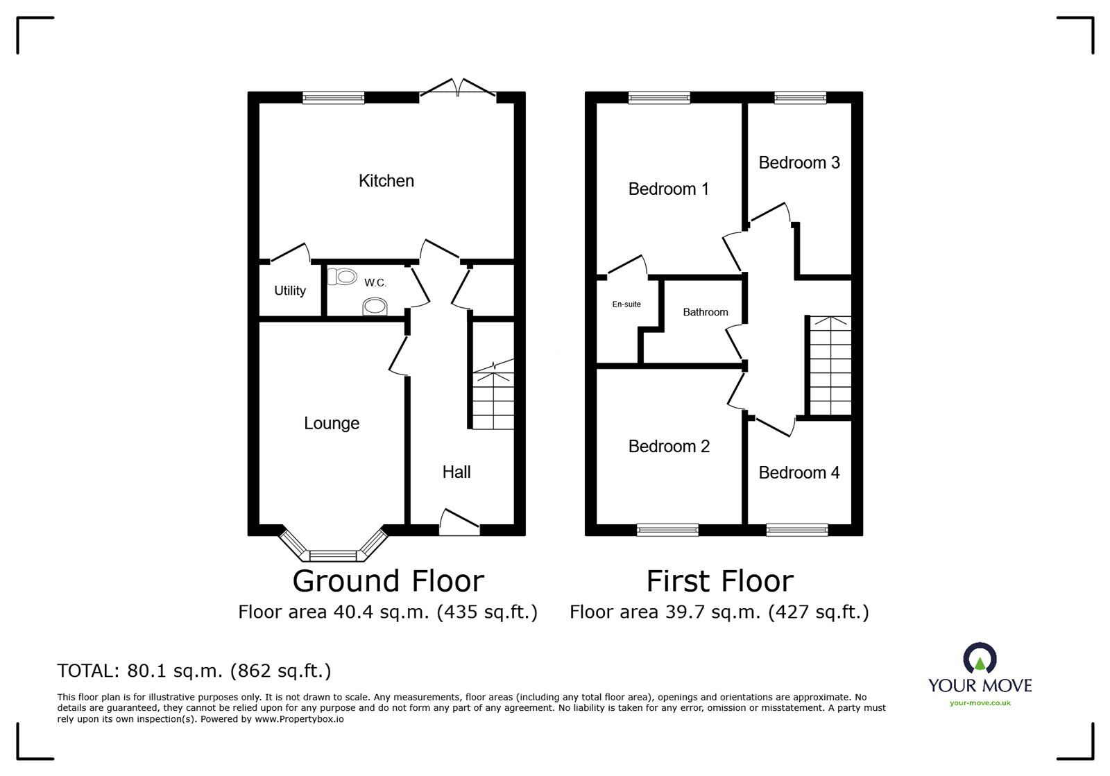 Floorplan of 4 bedroom Detached House to rent, Bluebell Grove, Woodville, Leicestershire, DE11