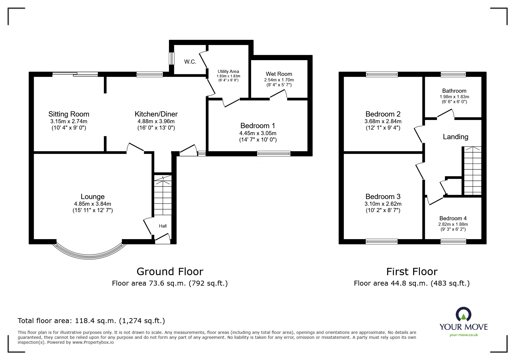 Floorplan of 4 bedroom Semi Detached House for sale, Audens Way, Midway, Derbyshire, DE11