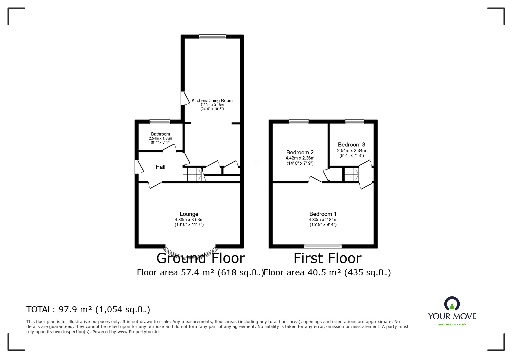 Floorplan of 3 bedroom Semi Detached House for sale, Winchester Drive, Midway, Derbyshire, DE11