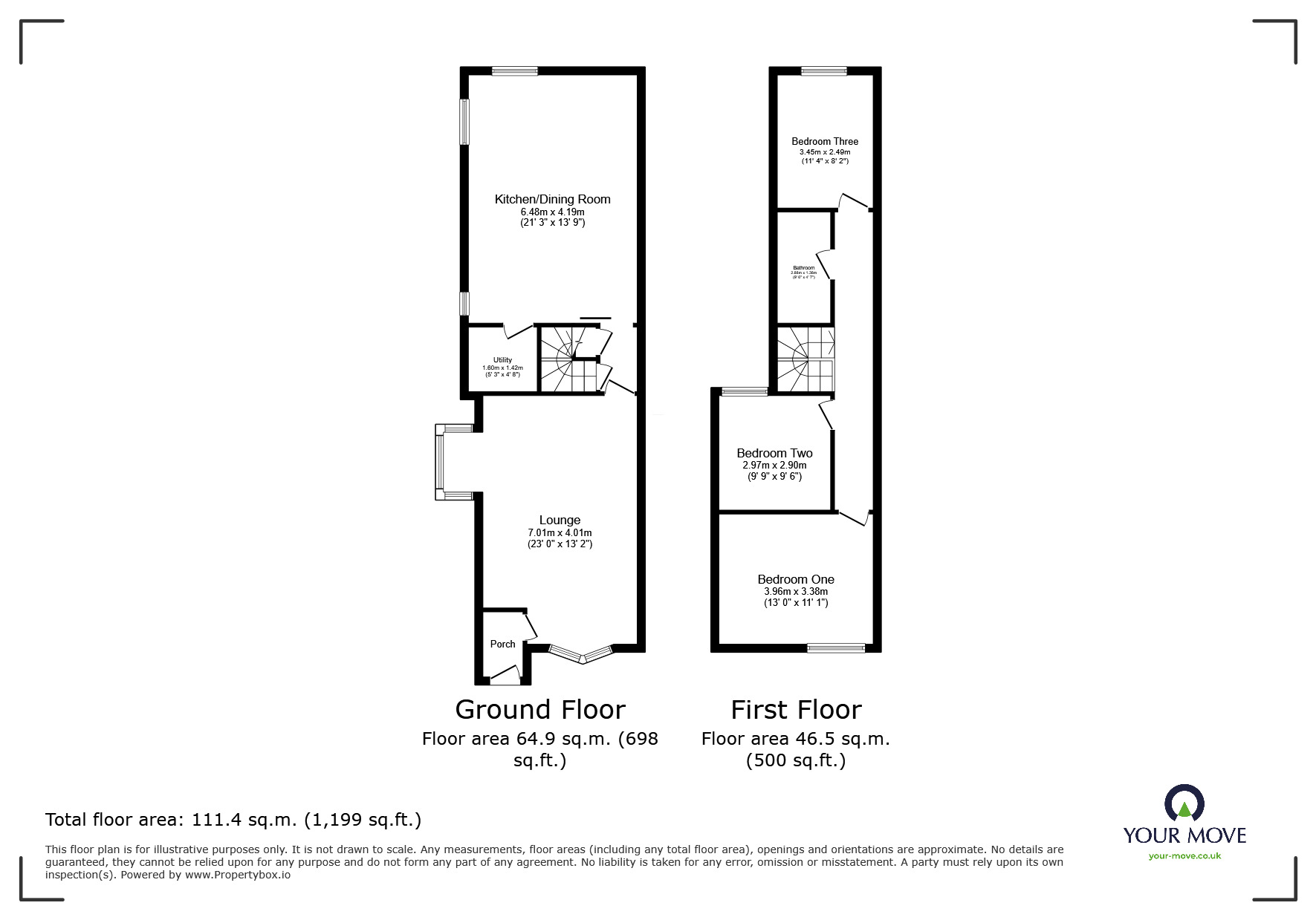 Floorplan of 3 bedroom Semi Detached House for sale, Swadlincote Road, Woodville, Derbyshire, DE11