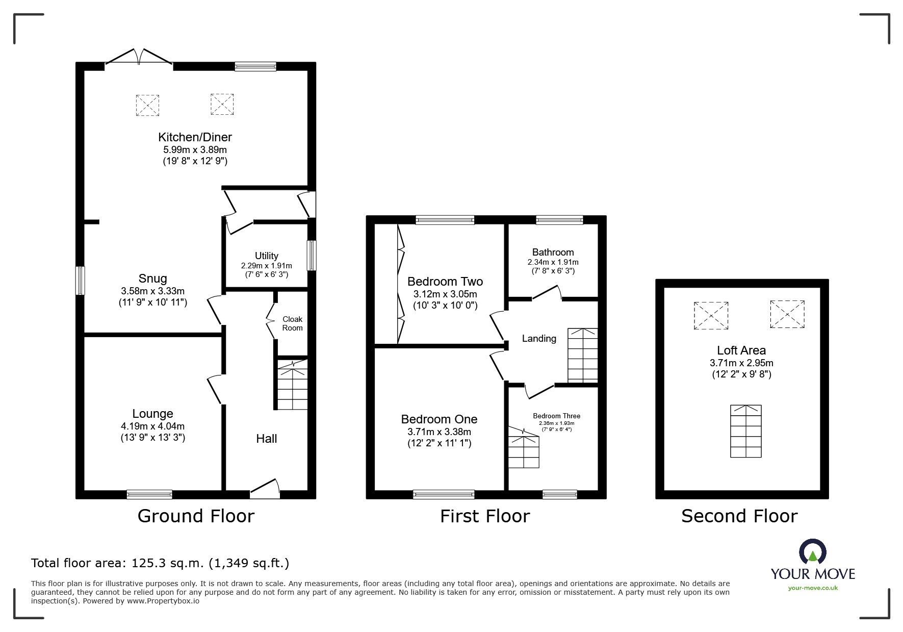 Floorplan of 3 bedroom Detached House for sale, Woodville Road, Hartshorne, Derbyshire, DE11