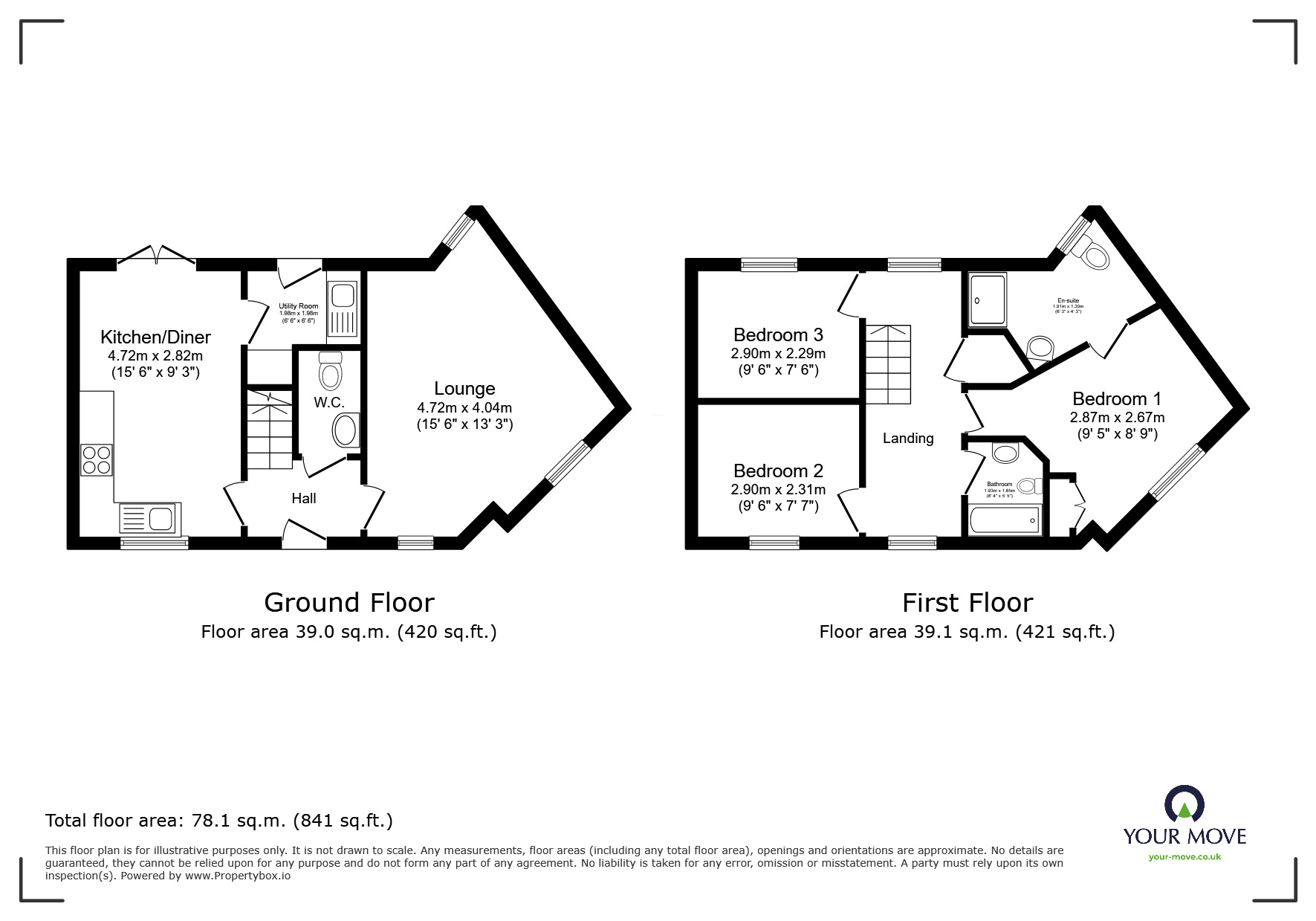 Floorplan of 3 bedroom Detached House for sale, Quarry Bank Lane, Swadlincote, Derbyshire, DE11