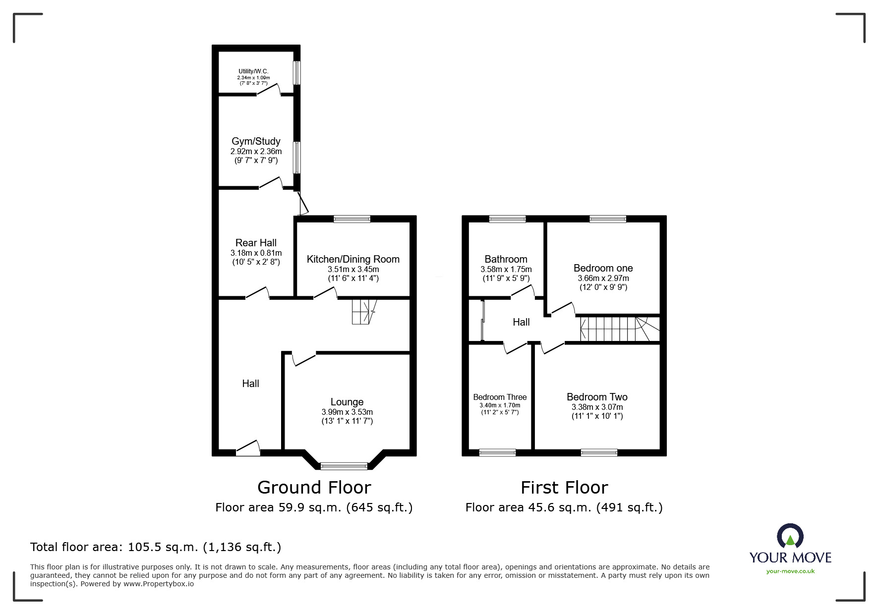 Floorplan of 3 bedroom End Terrace House for sale, Mount Pleasant Road, Castle Gresley, Derbyshire, DE11