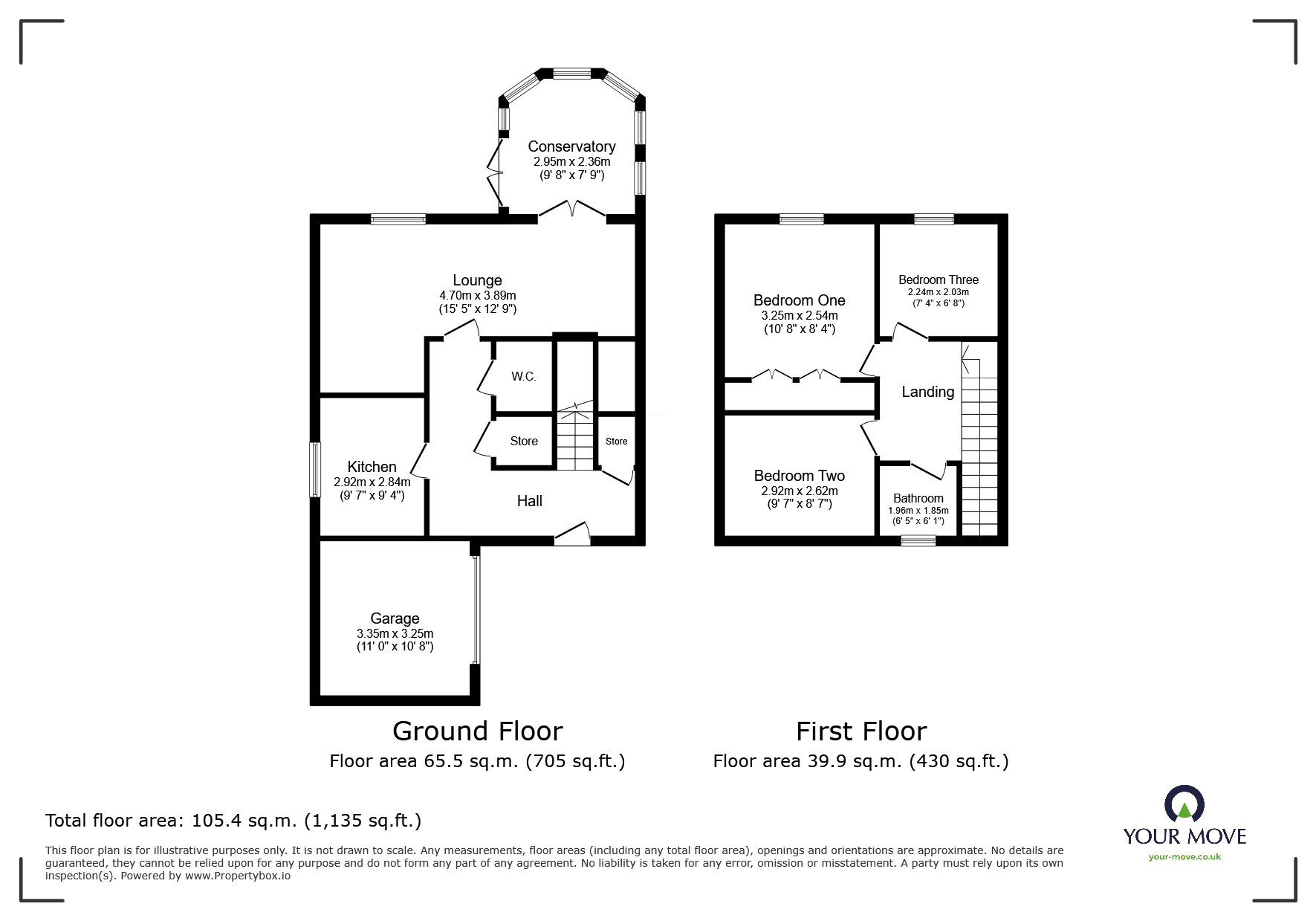Floorplan of 3 bedroom Mid Terrace House for sale, Daisy Lane, Overseal, Derbyshire, DE12