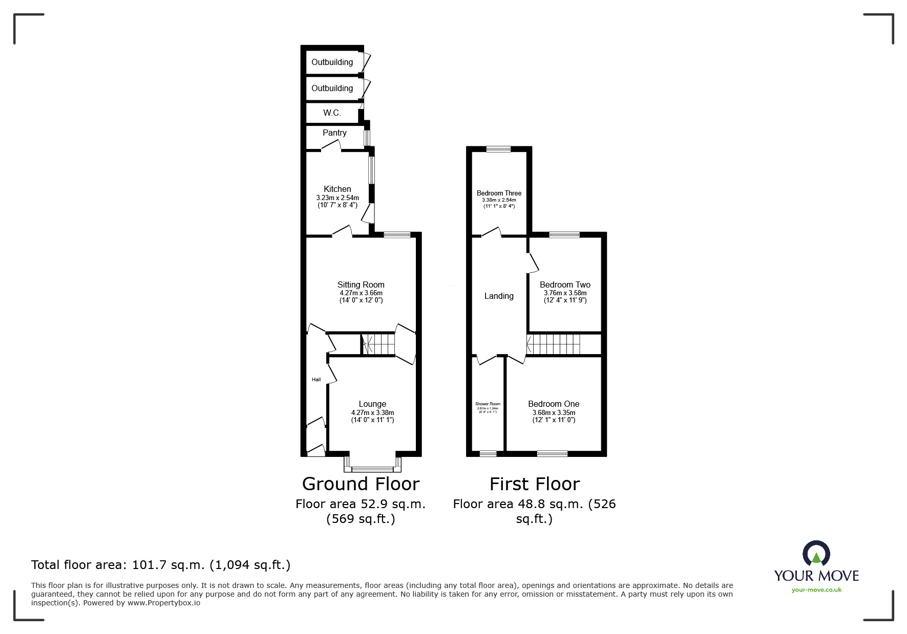 Floorplan of 3 bedroom Mid Terrace House for sale, James Street, Midway, Derbyshire, DE11