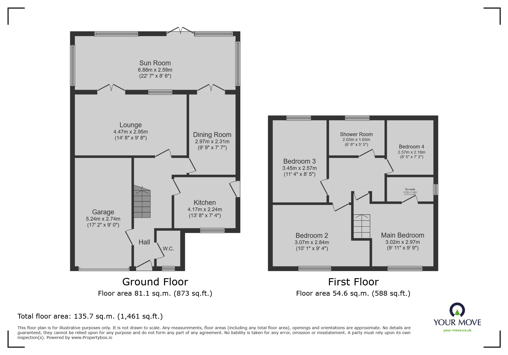 Floorplan of 4 bedroom Detached House for sale, Wye Dale, Church Gresley, Derbyshire, DE11