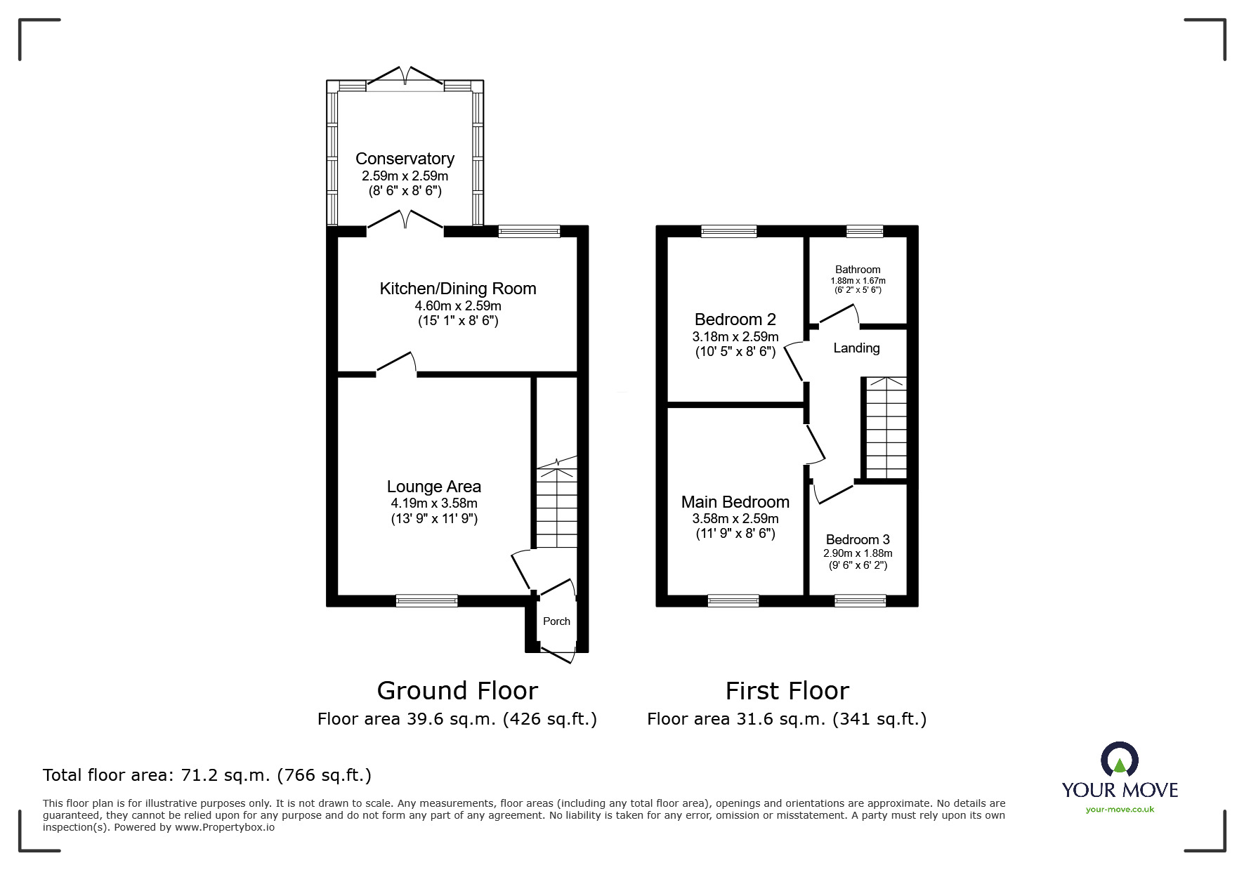 Floorplan of 3 bedroom Semi Detached House for sale, Fairfield Crescent, Newhall, Derbyshire, DE11
