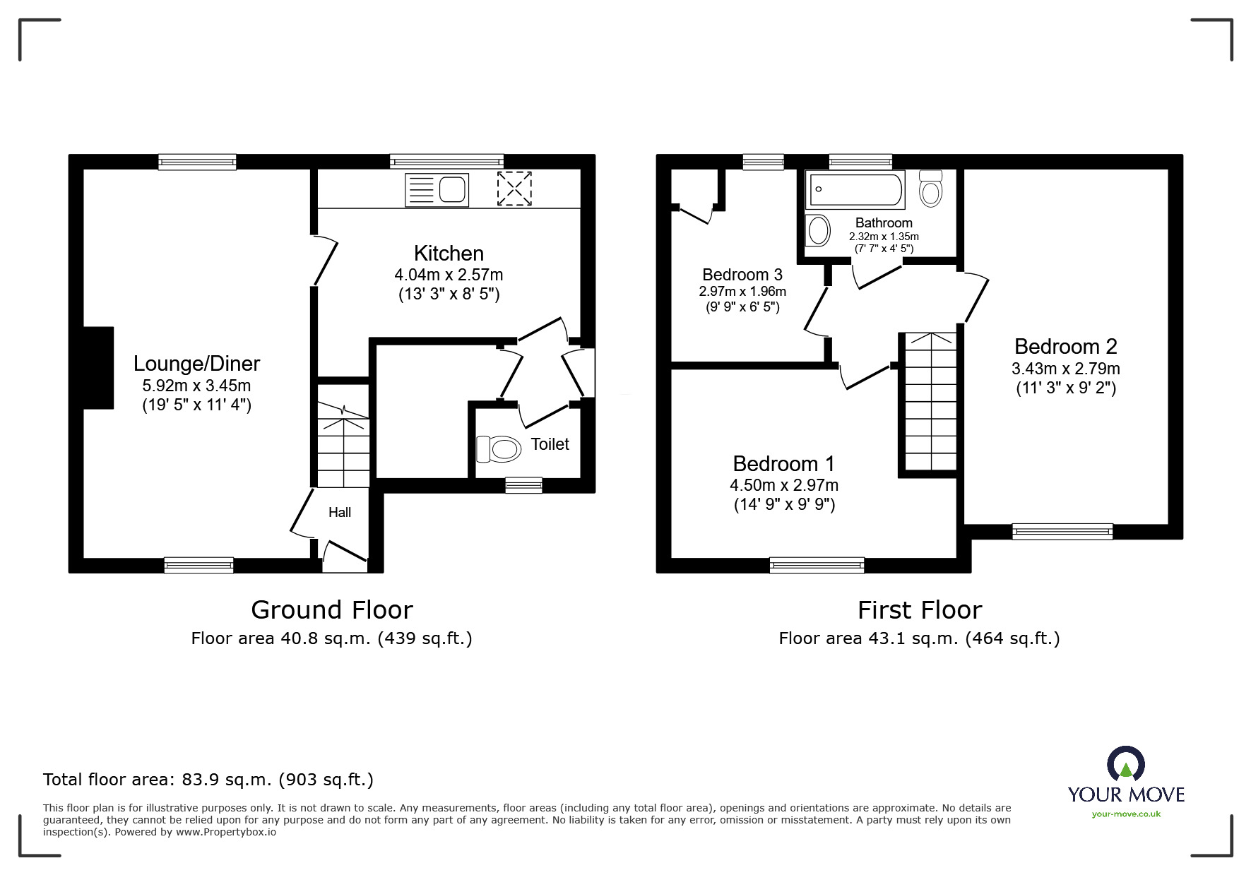 Floorplan of 3 bedroom Semi Detached House for sale, Eureka Road, Midway, Derbyshire, DE11