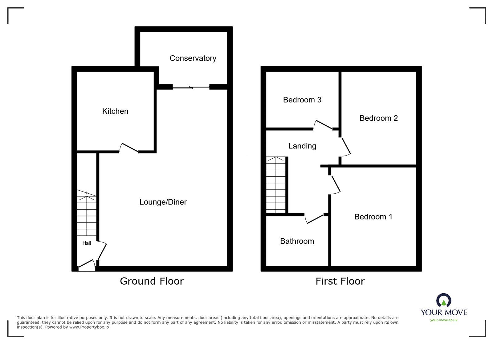 Floorplan of 3 bedroom Semi Detached House to rent, Cloverdale, Midway, Derbyshire, DE11