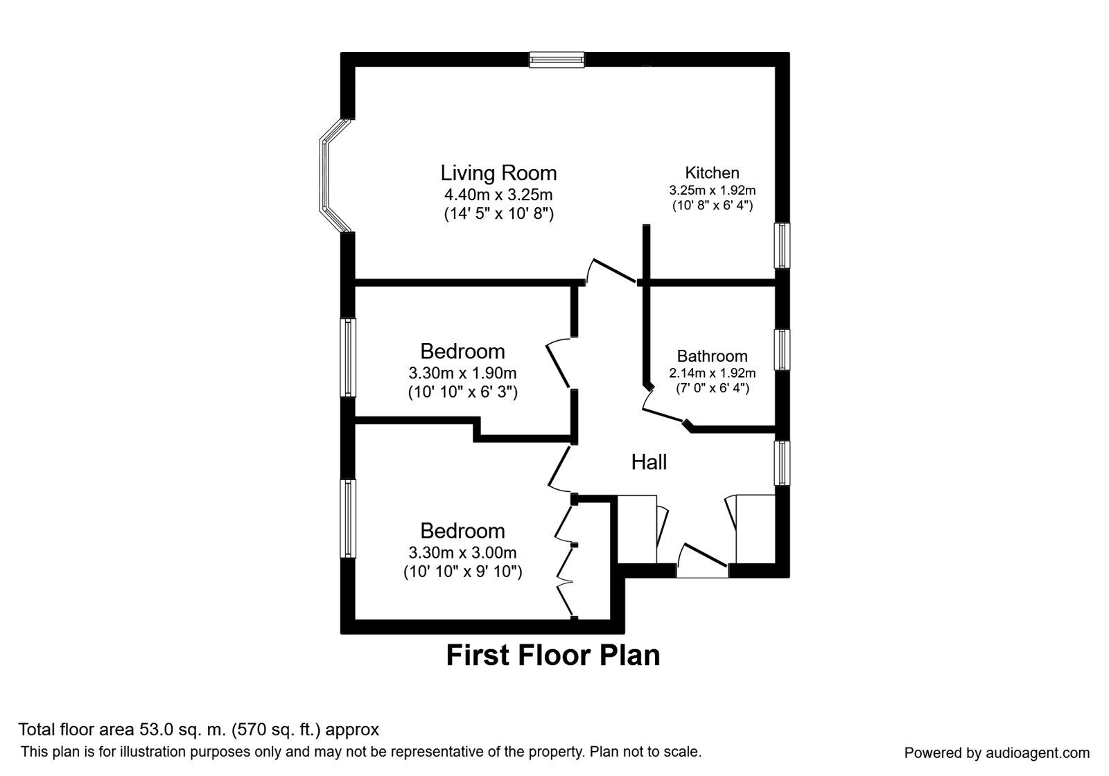 Floorplan of 2 bedroom  Flat to rent, Salford Way, Church Gresley, Derbyshire, DE11