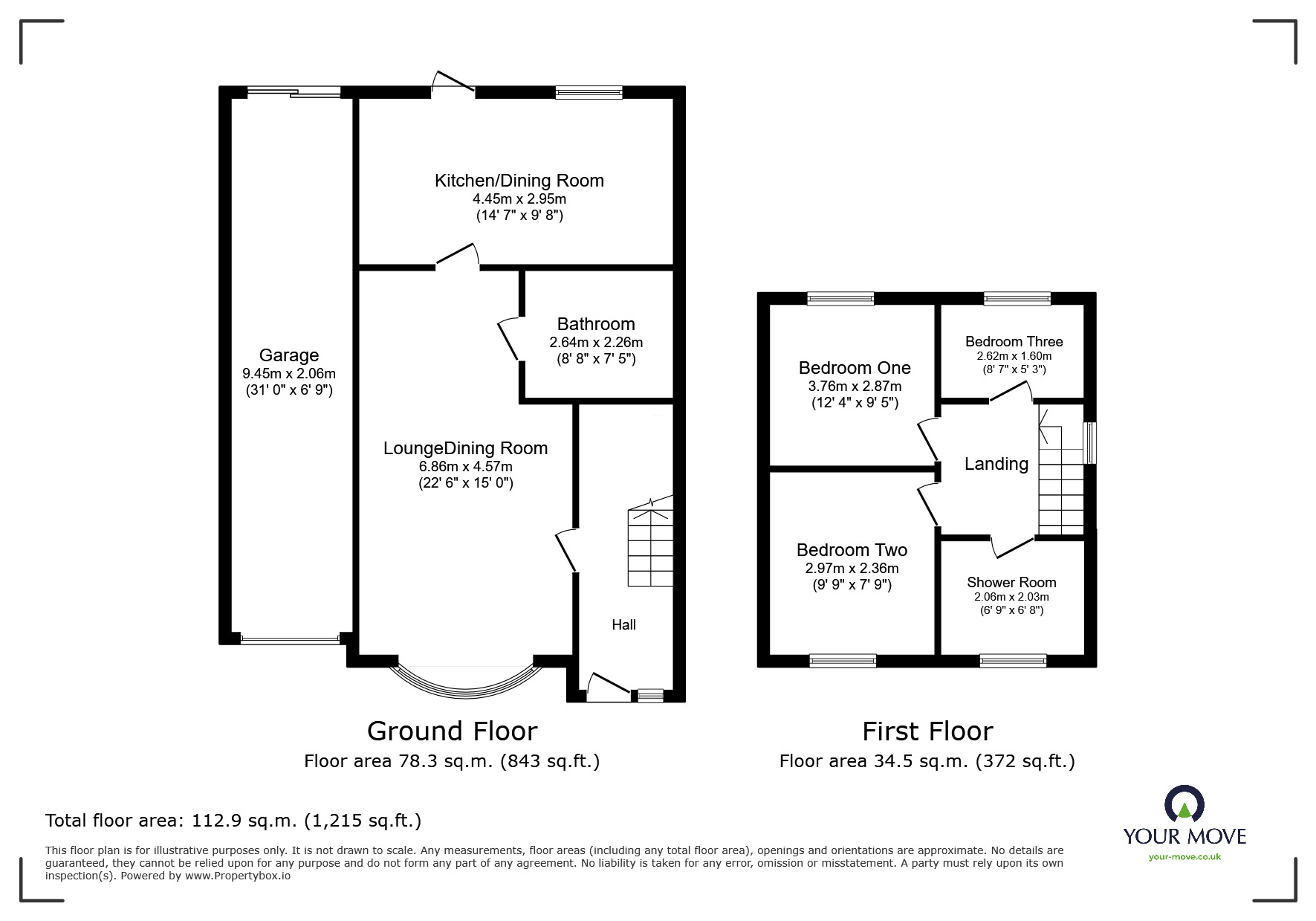 Floorplan of 3 bedroom Semi Detached House for sale, Valley Rise, Swadlincote, Derbyshire, DE11
