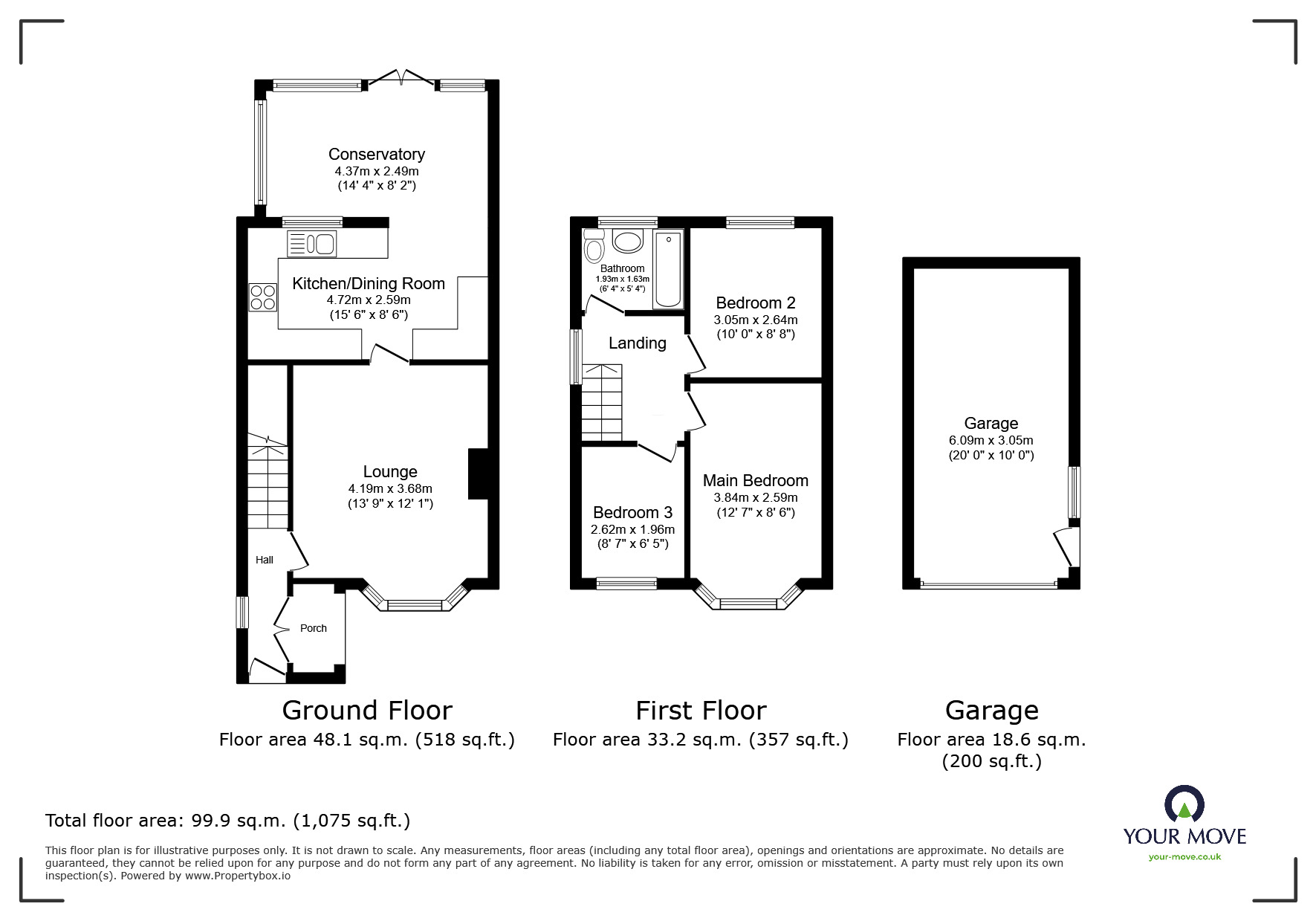 Floorplan of 3 bedroom Semi Detached House for sale, Fairfield Crescent, Newhall, Derbyshire, DE11