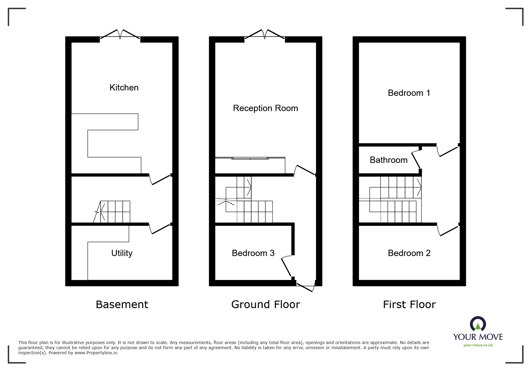 Floorplan of 3 bedroom End Terrace House to rent, Burton Road, Castle Gresley, Derbyshire, DE11