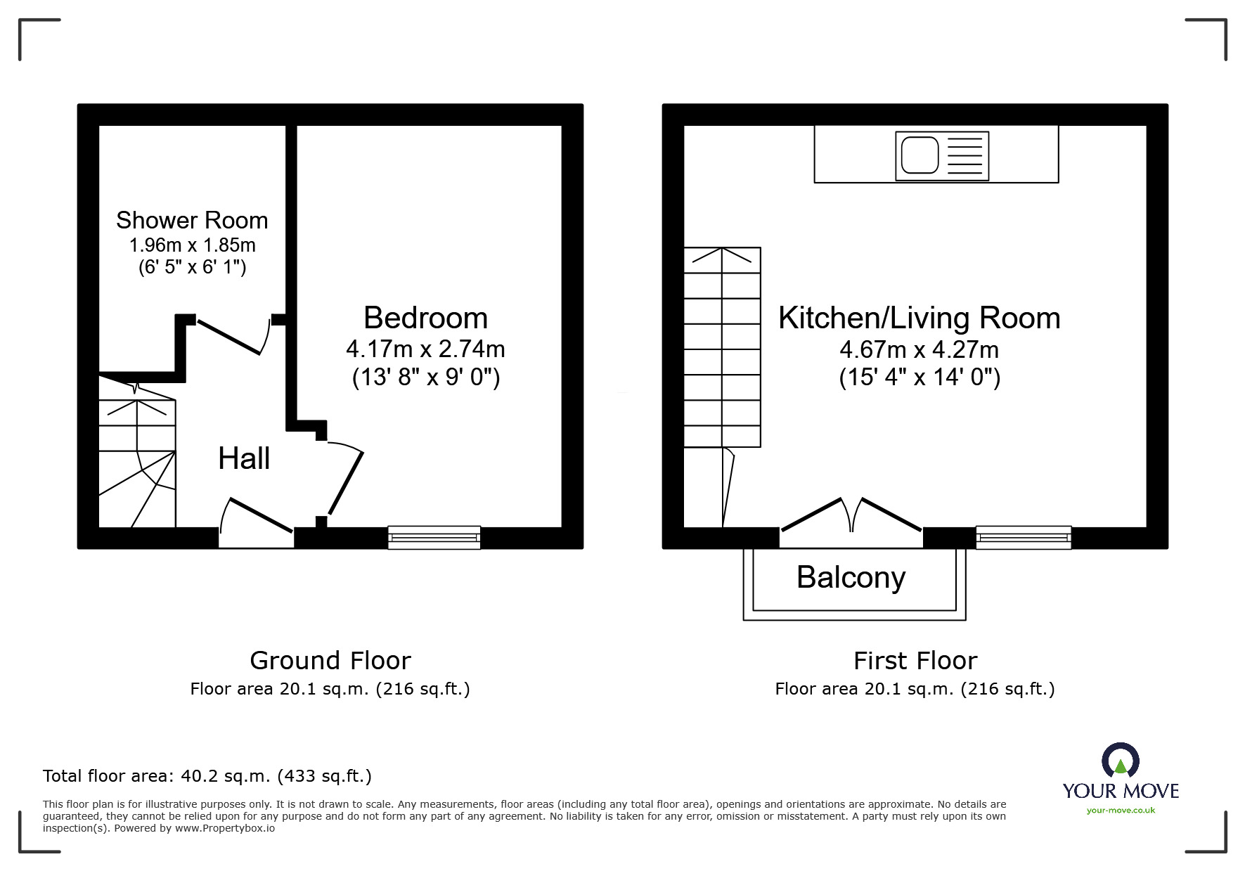 Floorplan of 1 bedroom Mid Terrace House for sale, Solent Road, Church Gresley, Derbyshire, DE11
