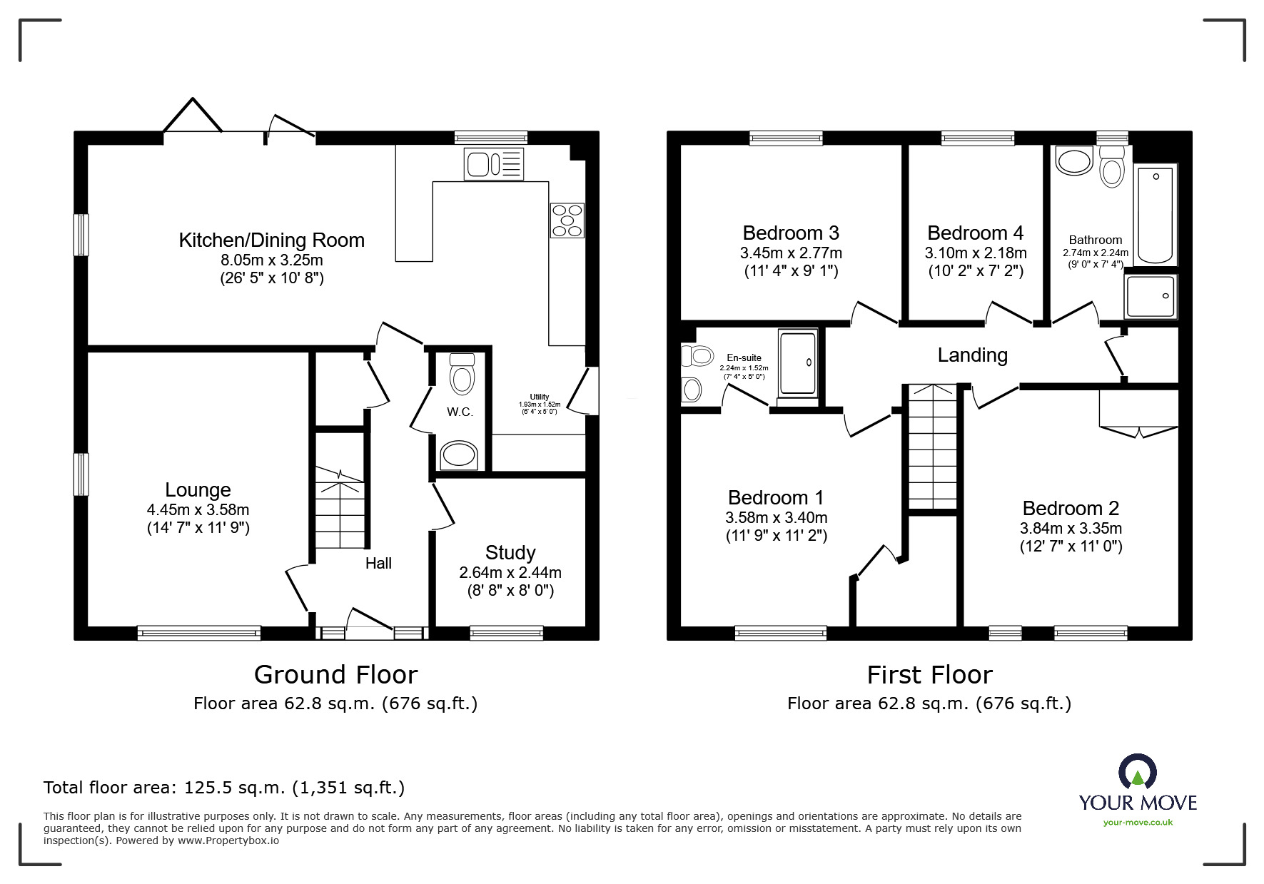 Floorplan of 4 bedroom Detached House for sale, Hewer Drive, Castle Gresley, Derbyshire, DE11