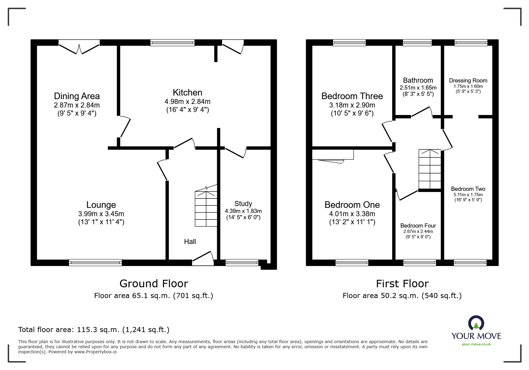 Floorplan of 4 bedroom Semi Detached House for sale, The Leys, Newhall, Derbyshire, DE11