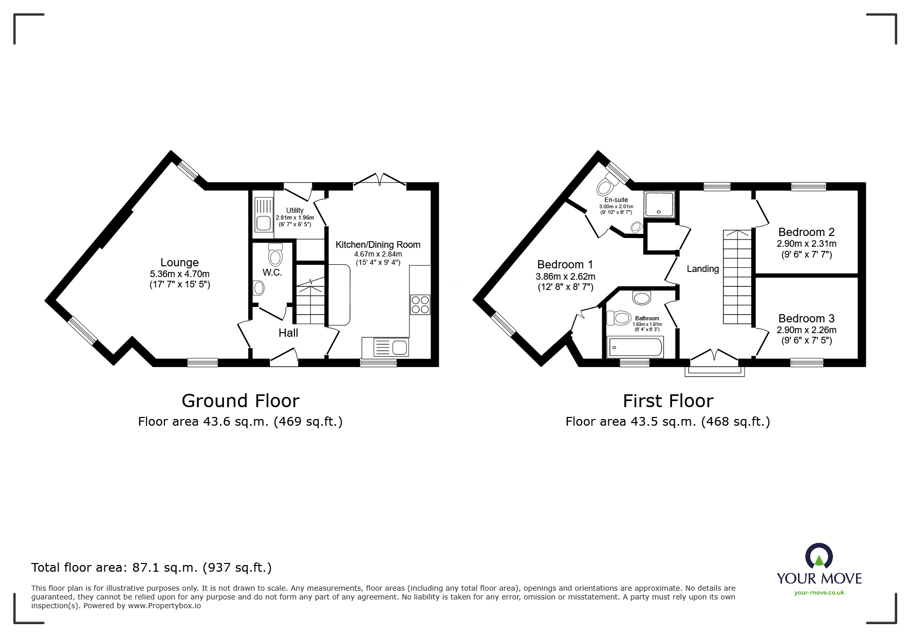Floorplan of 3 bedroom Semi Detached House for sale, Redbrick Gardens, Swadlincote, Derbyshire, DE11