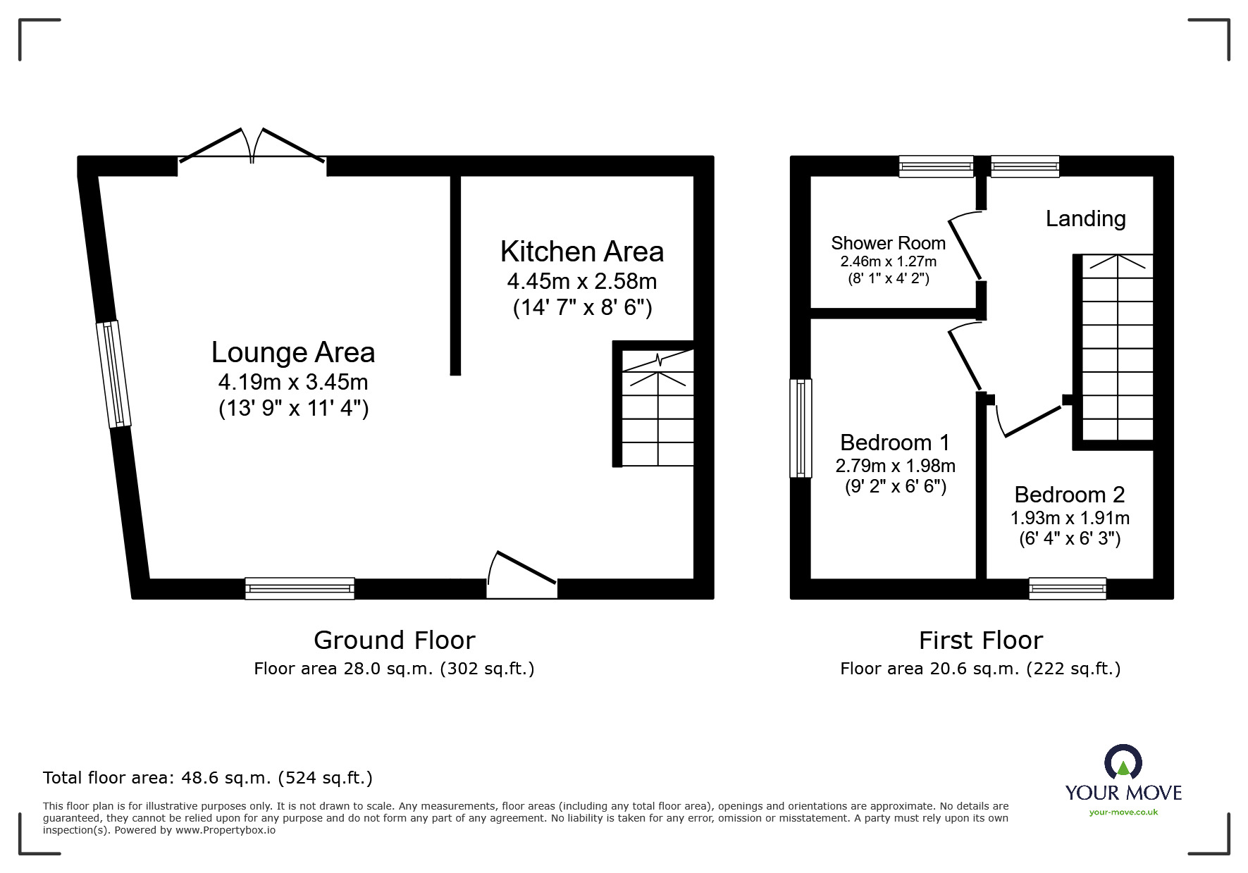 Floorplan of 2 bedroom Detached Property for sale, Main Street, Netherseal, Derbyshire, DE12