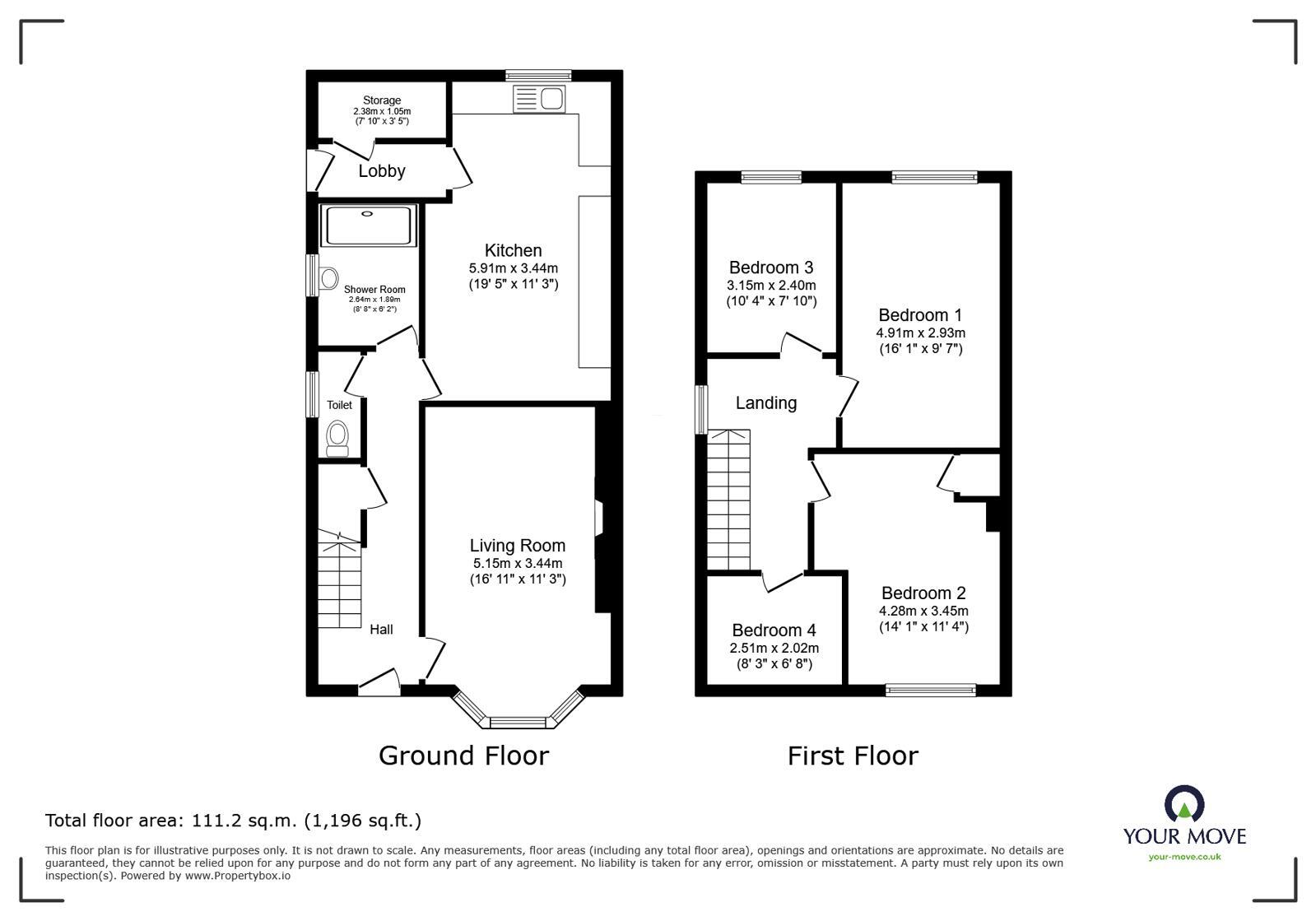 Floorplan of 4 bedroom Semi Detached House for sale, Elm Grove, Moira, Leicestershire, DE12