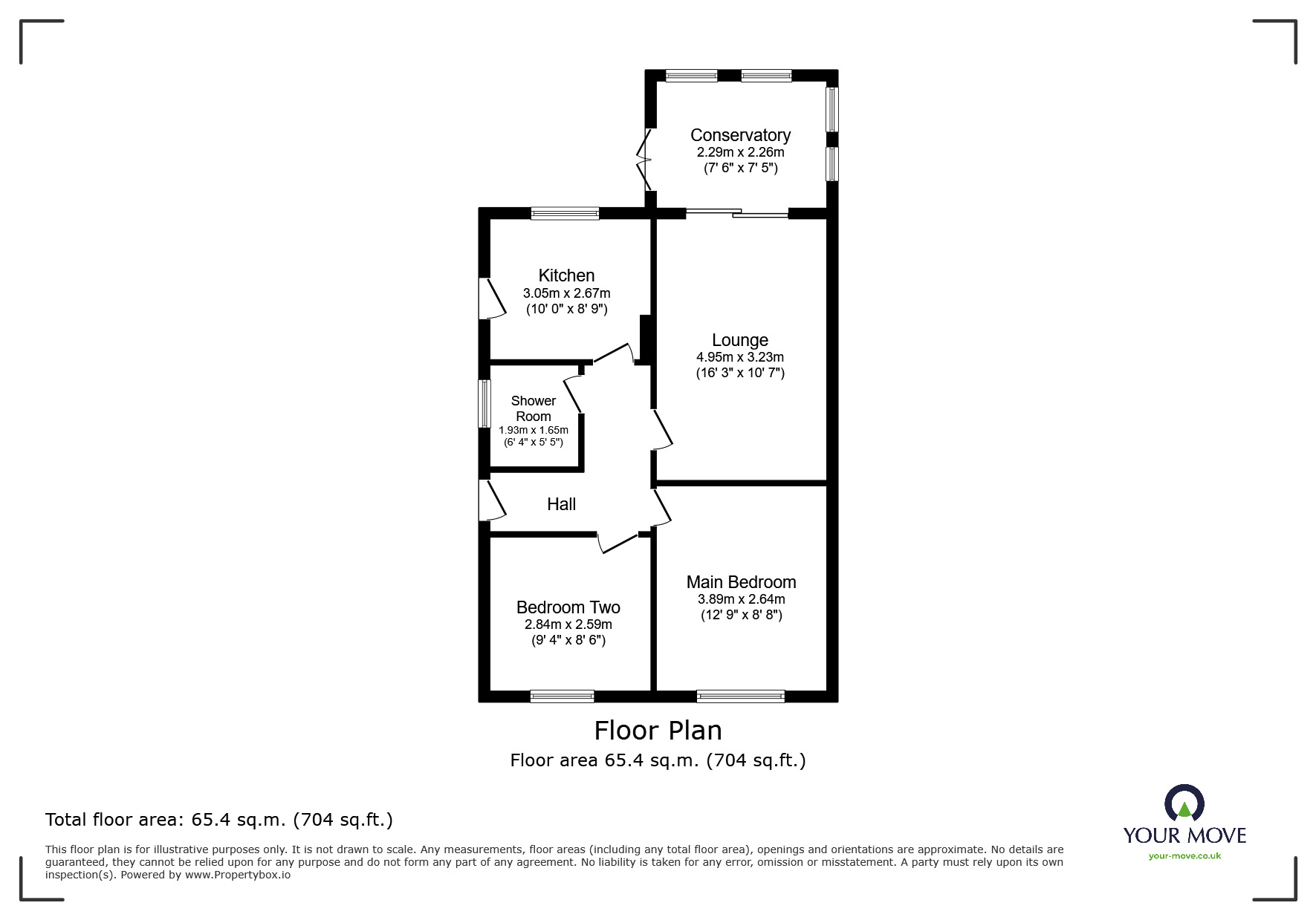 Floorplan of 2 bedroom Semi Detached Bungalow for sale, Station Street, Castle Gresley, Derbyshire, DE11