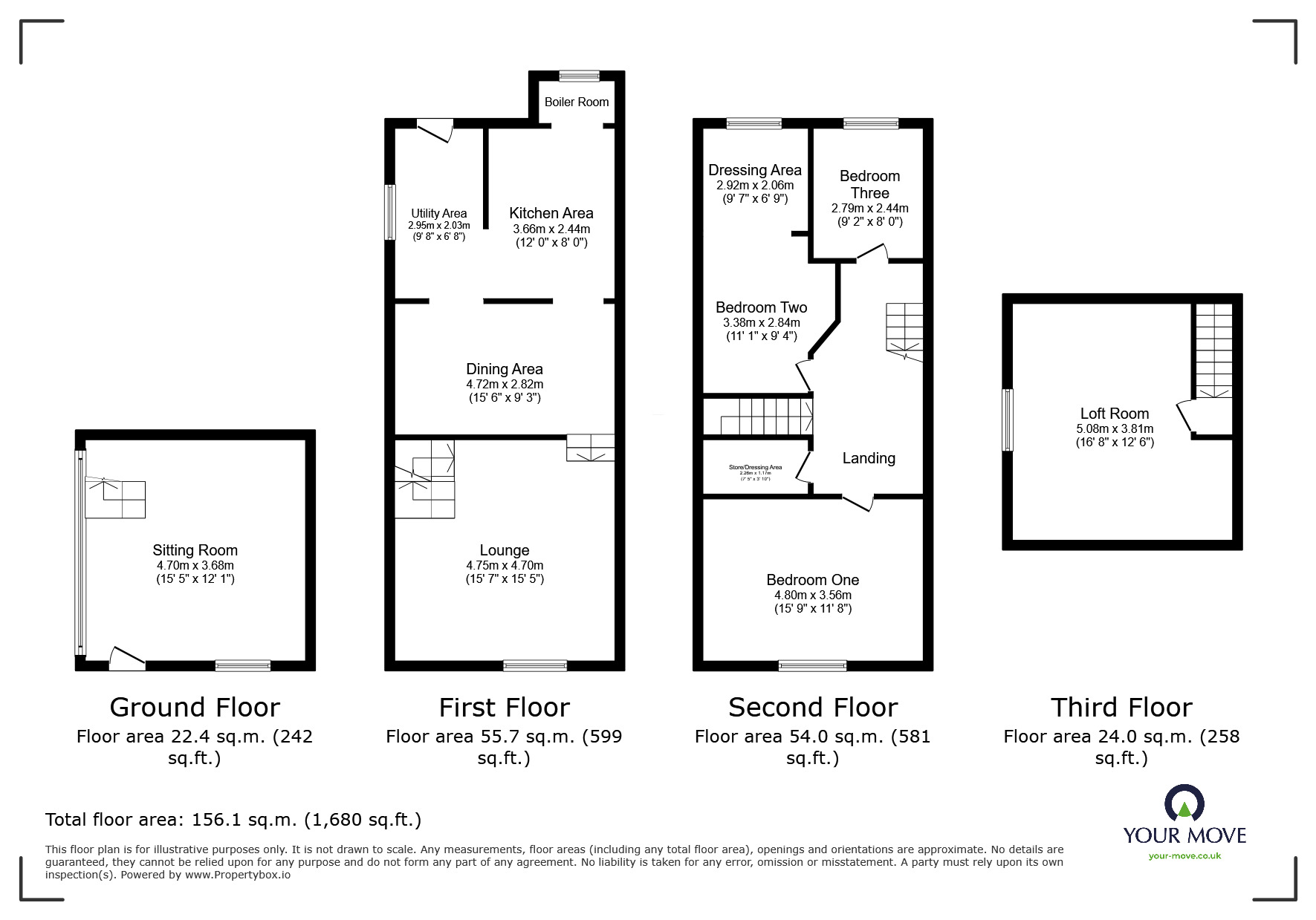 Floorplan of 3 bedroom End Terrace House for sale, Mount Road, Castle Gresley, Derbyshire, DE11