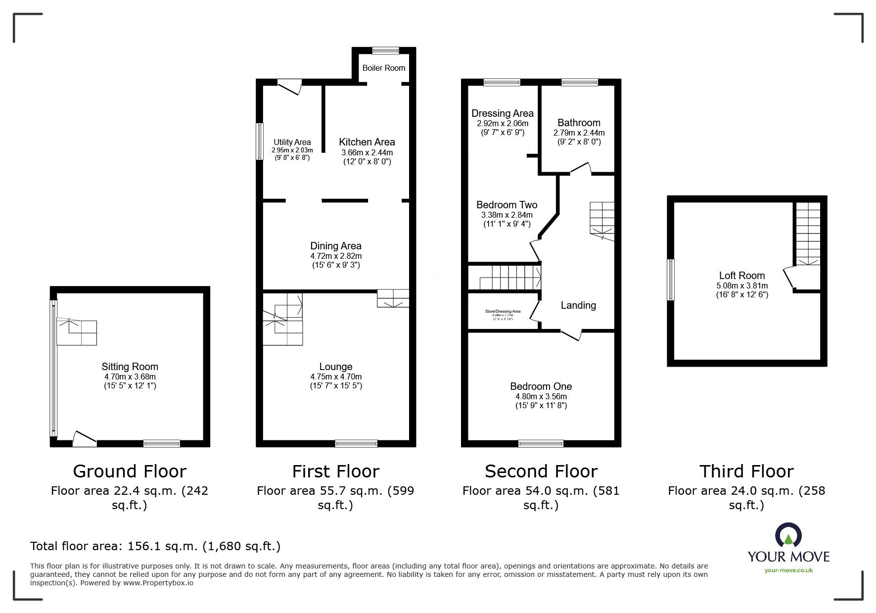 Floorplan of 3 bedroom End Terrace House for sale, Mount Road, Castle Gresley, Derbyshire, DE11