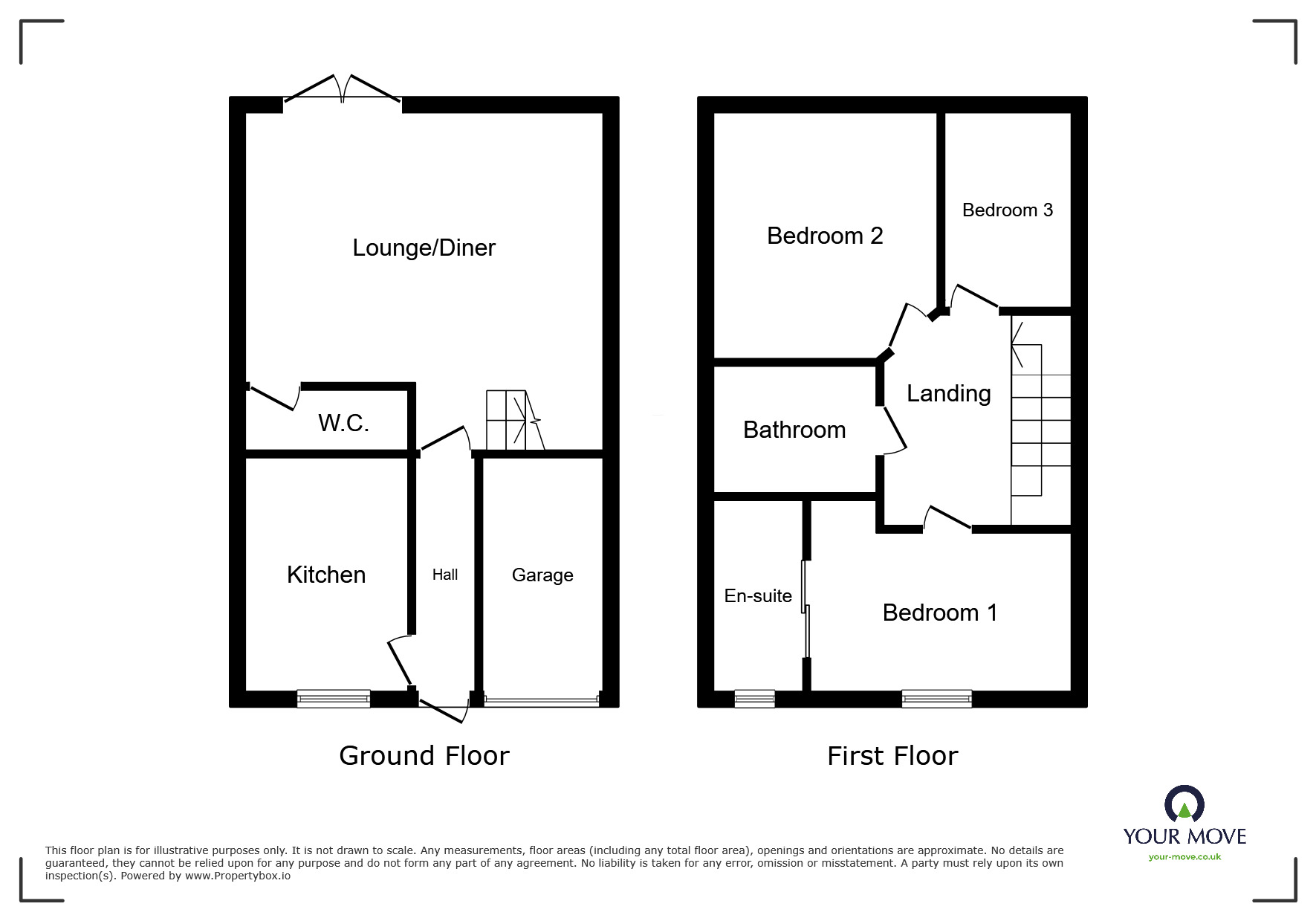 Floorplan of 3 bedroom Detached House to rent, Bretby Hollow, Newhall, Derbyshire, DE11