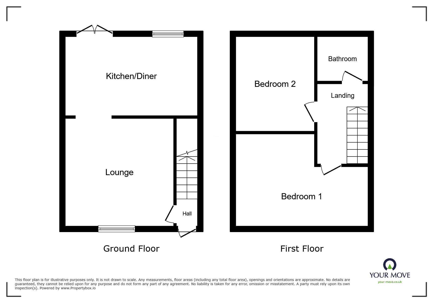 Floorplan of 2 bedroom Semi Detached House to rent, Rosecroft Gardens, Swadlincote, Derbyshire, DE11