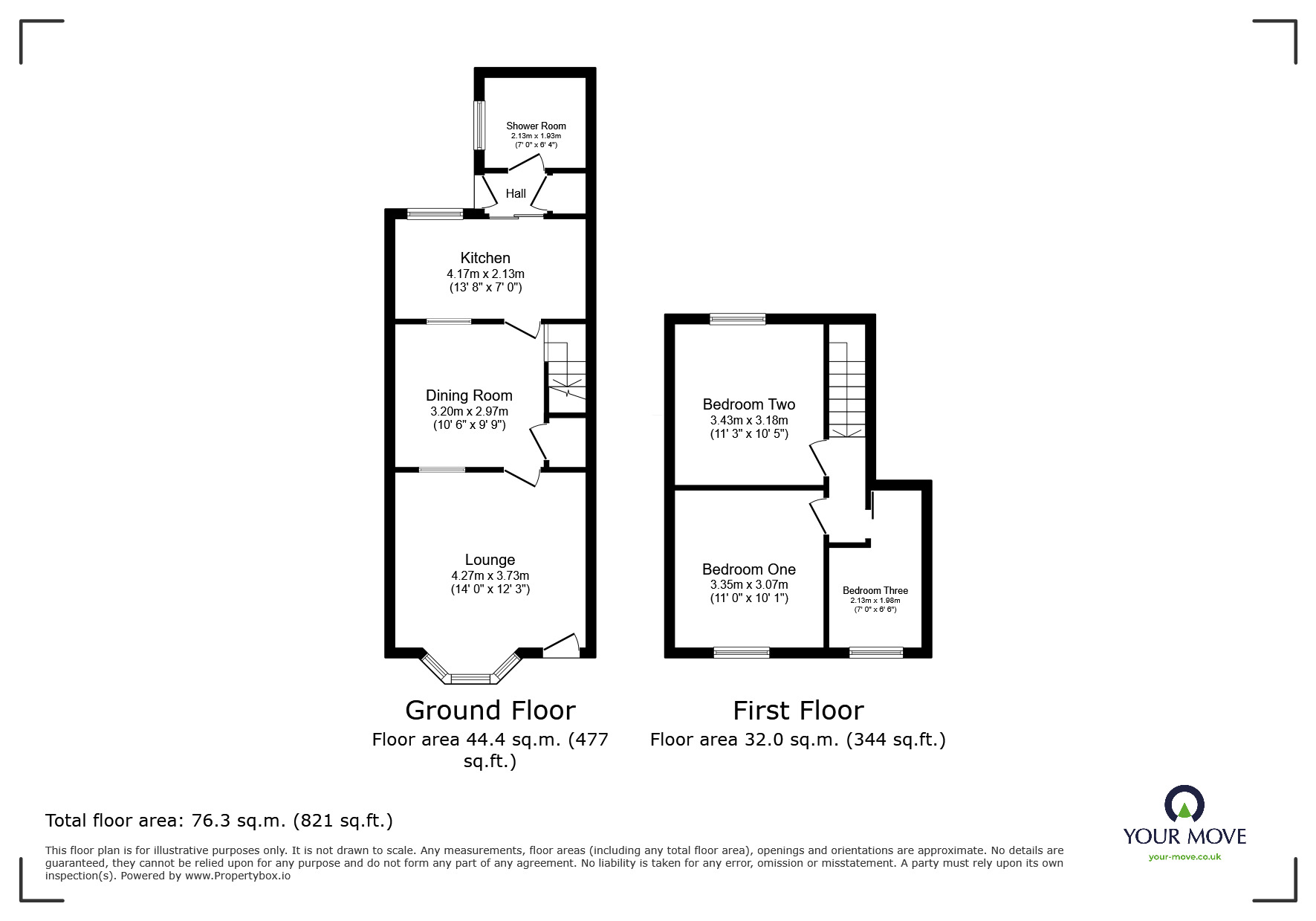 Floorplan of 3 bedroom Mid Terrace House for sale, Court Street, Woodville, Swadlincote, DE11