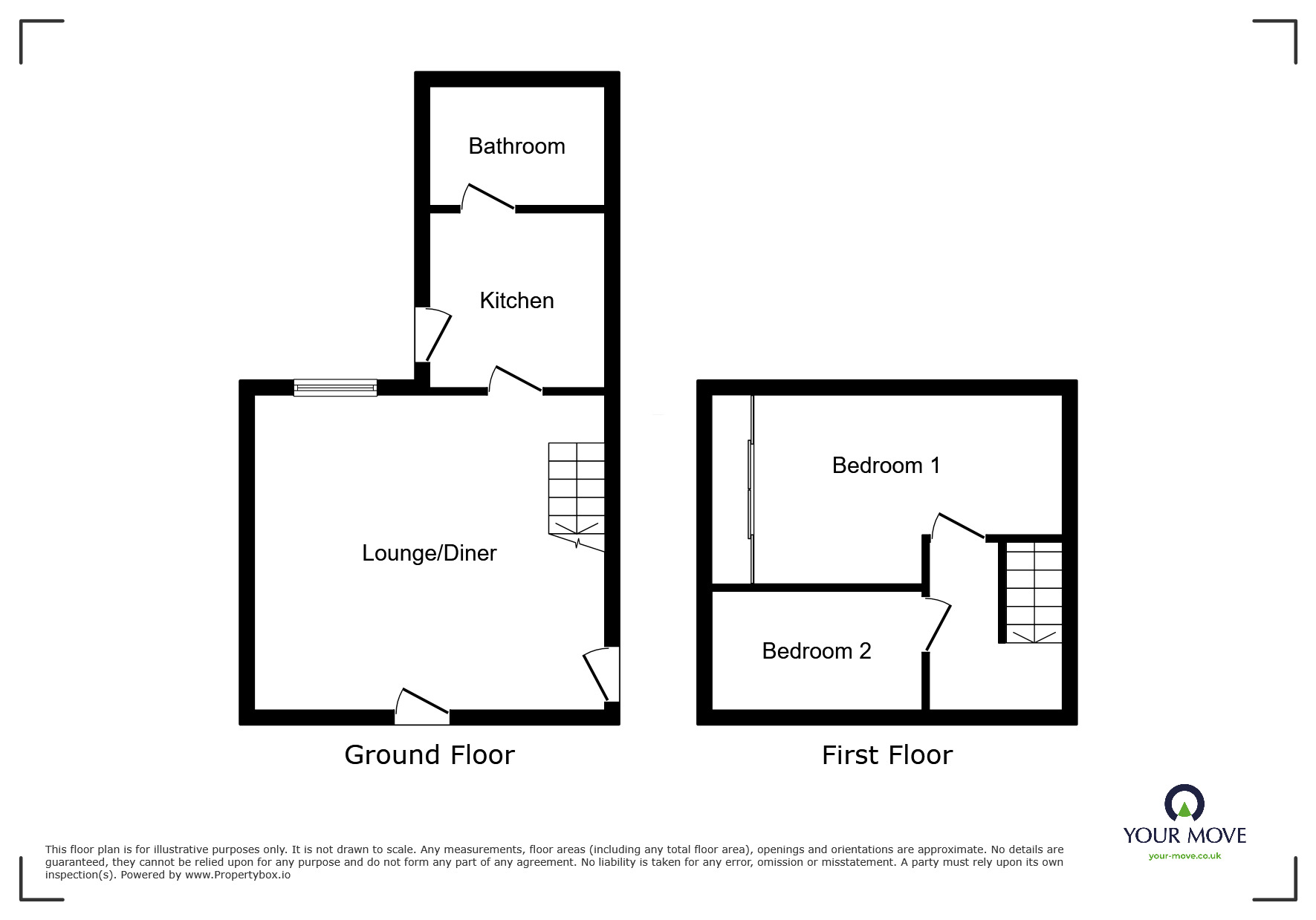 Floorplan of 2 bedroom Semi Detached House to rent, Watery Lane, Newhall, Derbyshire, DE11