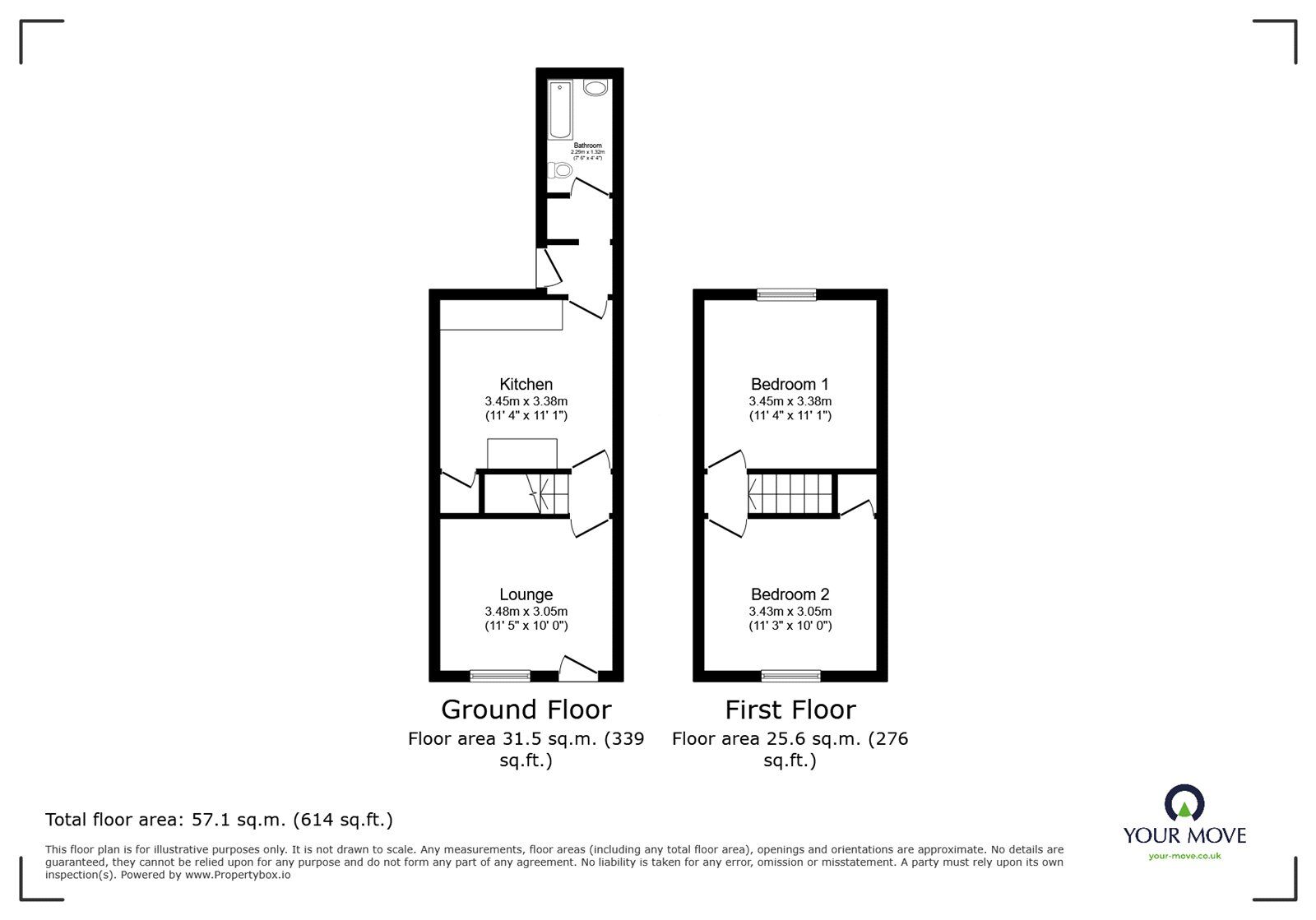 Floorplan of 2 bedroom End Terrace House to rent, Weston Street, Swadlincote, Derbyshire, DE11