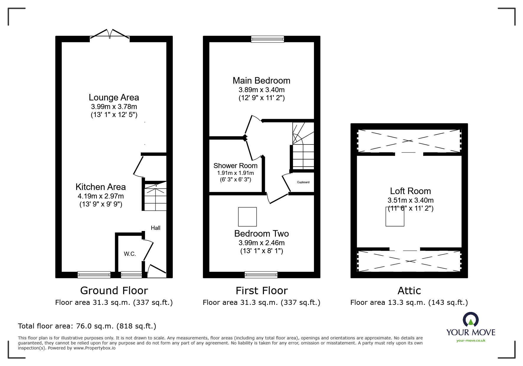 Floorplan of 2 bedroom Semi Detached House for sale, Knowles View, Swadlincote, Derbyshire, DE11