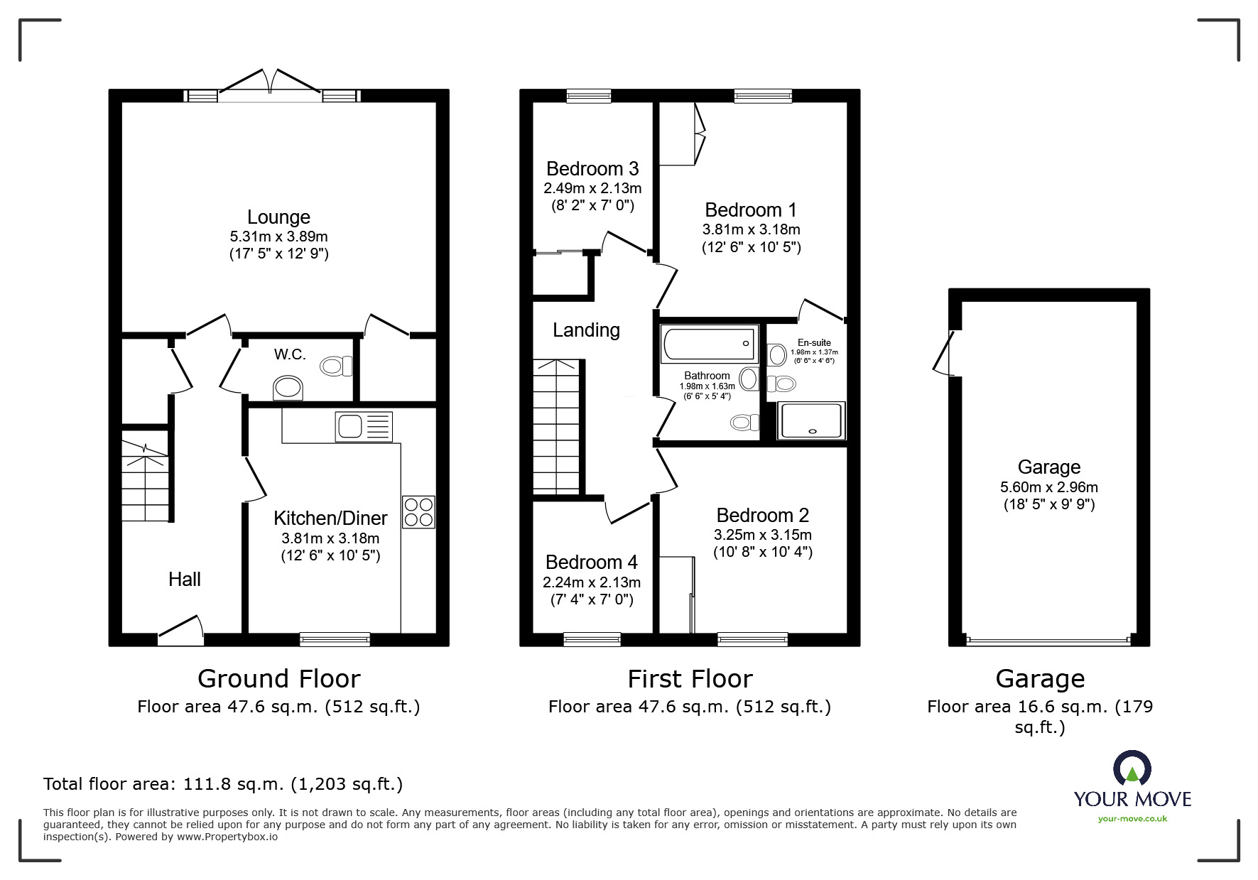 Floorplan of 4 bedroom Detached House for sale, Bluebell Grove, Woodville, Leicestershire, DE11