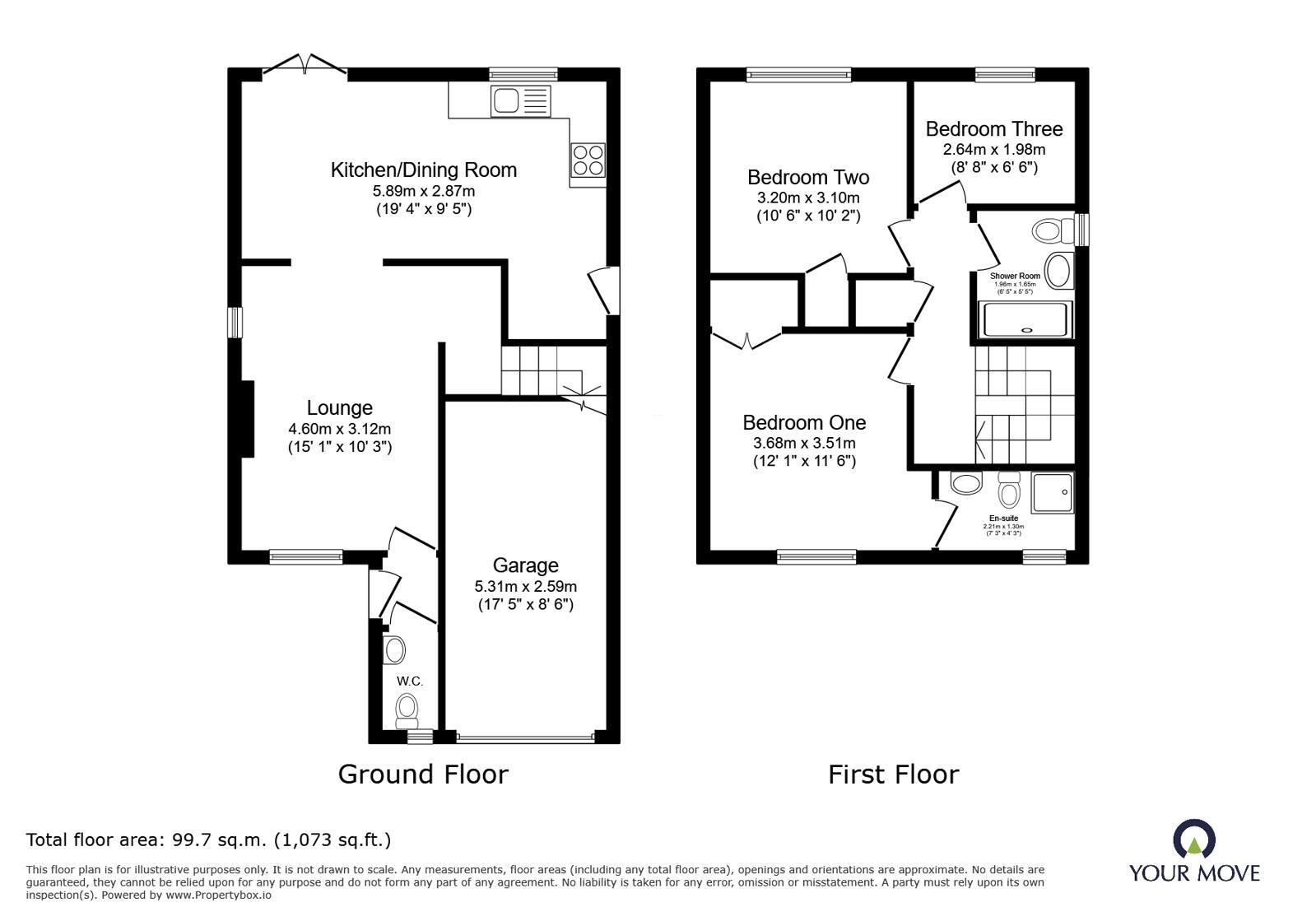 Floorplan of 3 bedroom Detached House for sale, Queen Victoria Drive, Swadlincote, Derbyshire, DE11