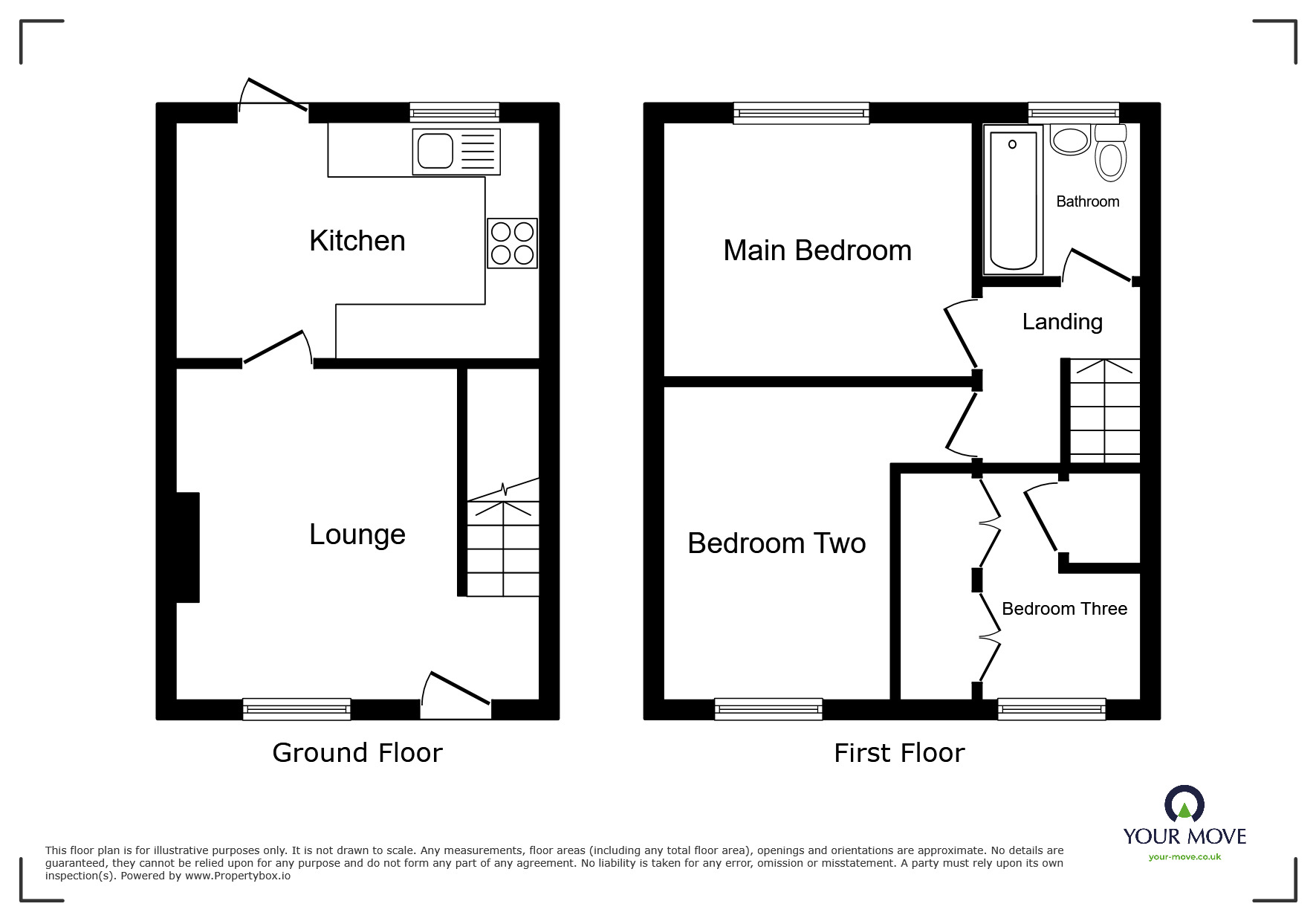 Floorplan of 3 bedroom Mid Terrace House to rent, Cedar Road, Castle Gresley, Derbyshire, DE11