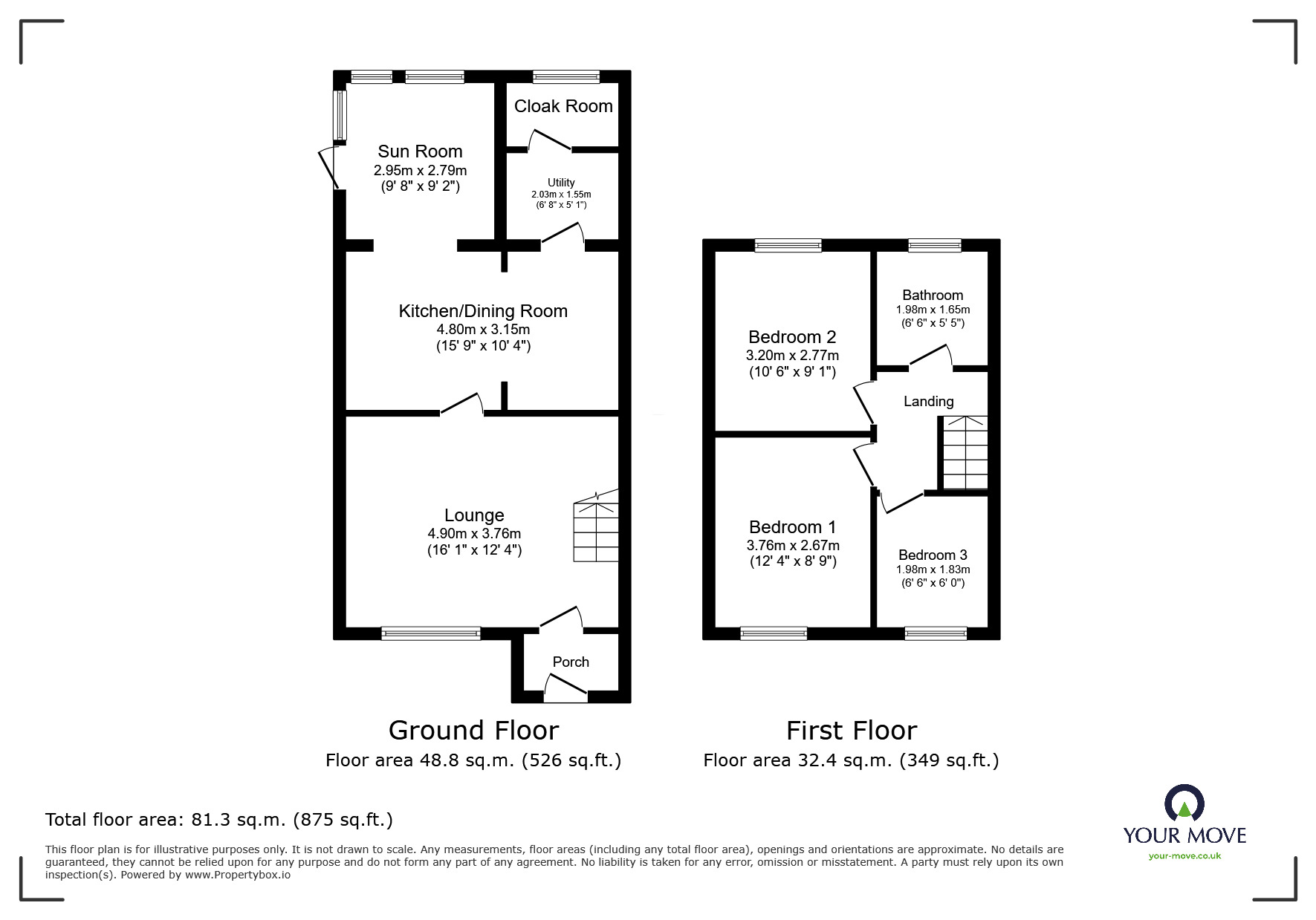 Floorplan of 3 bedroom Semi Detached House for sale, Brook Street, Swadlincote, Derbyshire, DE11