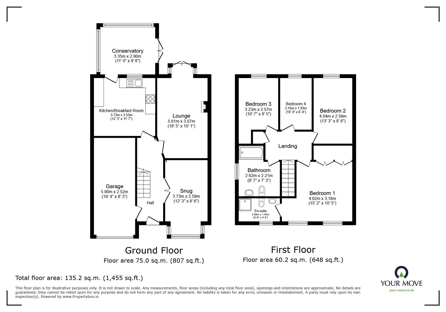 Floorplan of 4 bedroom Detached House for sale, Hunt Way, Swadlincote, Derbyshire, DE11