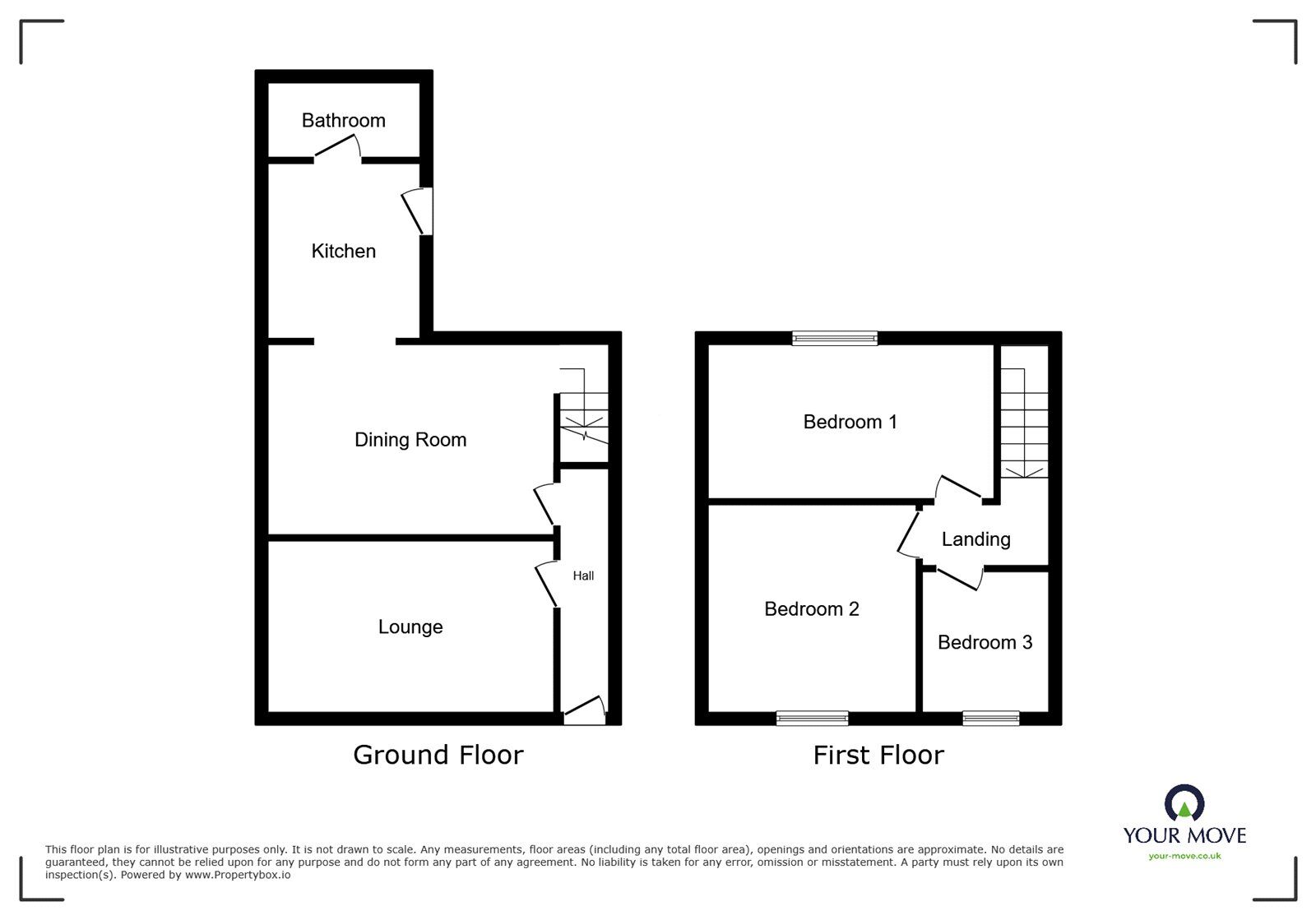 Floorplan of 3 bedroom Mid Terrace House to rent, Oversetts Road, Newhall, Derbyshire, DE11