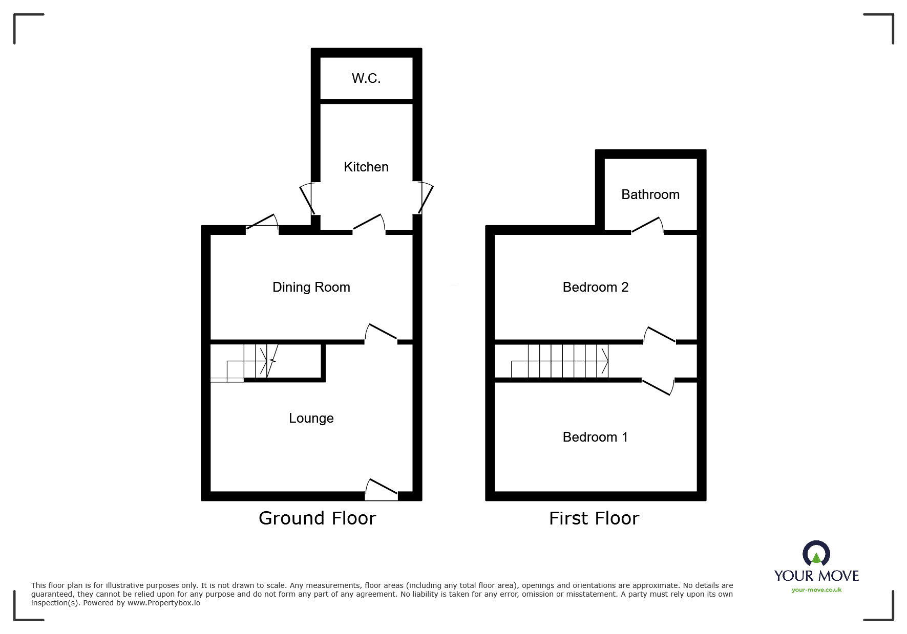 Floorplan of 2 bedroom Semi Detached House to rent, Hartshorne Road, Woodville, Derbyshire, DE11
