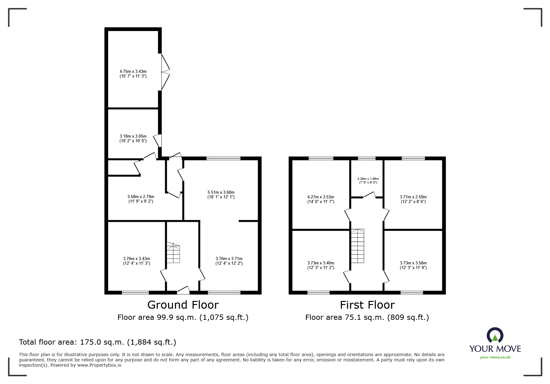 Floorplan of 4 bedroom Detached House for sale, High Street, Newhall, Derbyshire, DE11