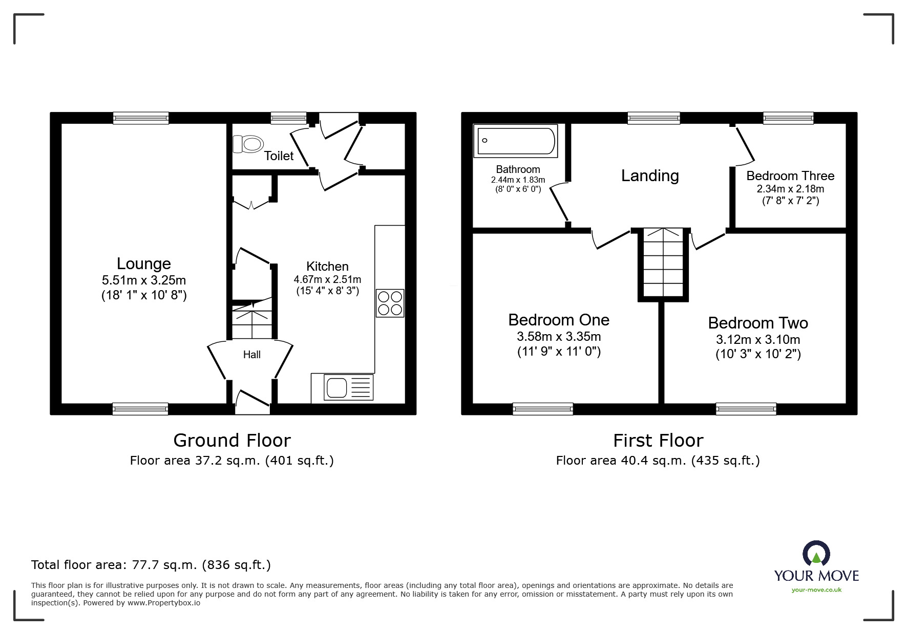 Floorplan of 3 bedroom Mid Terrace House for sale, Springfield Road, Midway, Derbyshire, DE11