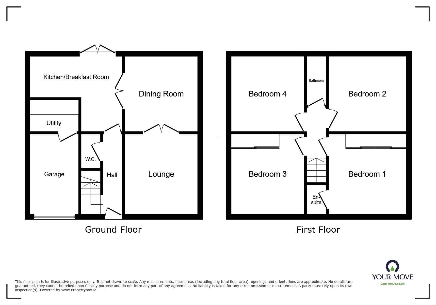 Floorplan of 4 bedroom Detached House to rent, Queen Victoria Drive, Swadlincote, Derbyshire, DE11