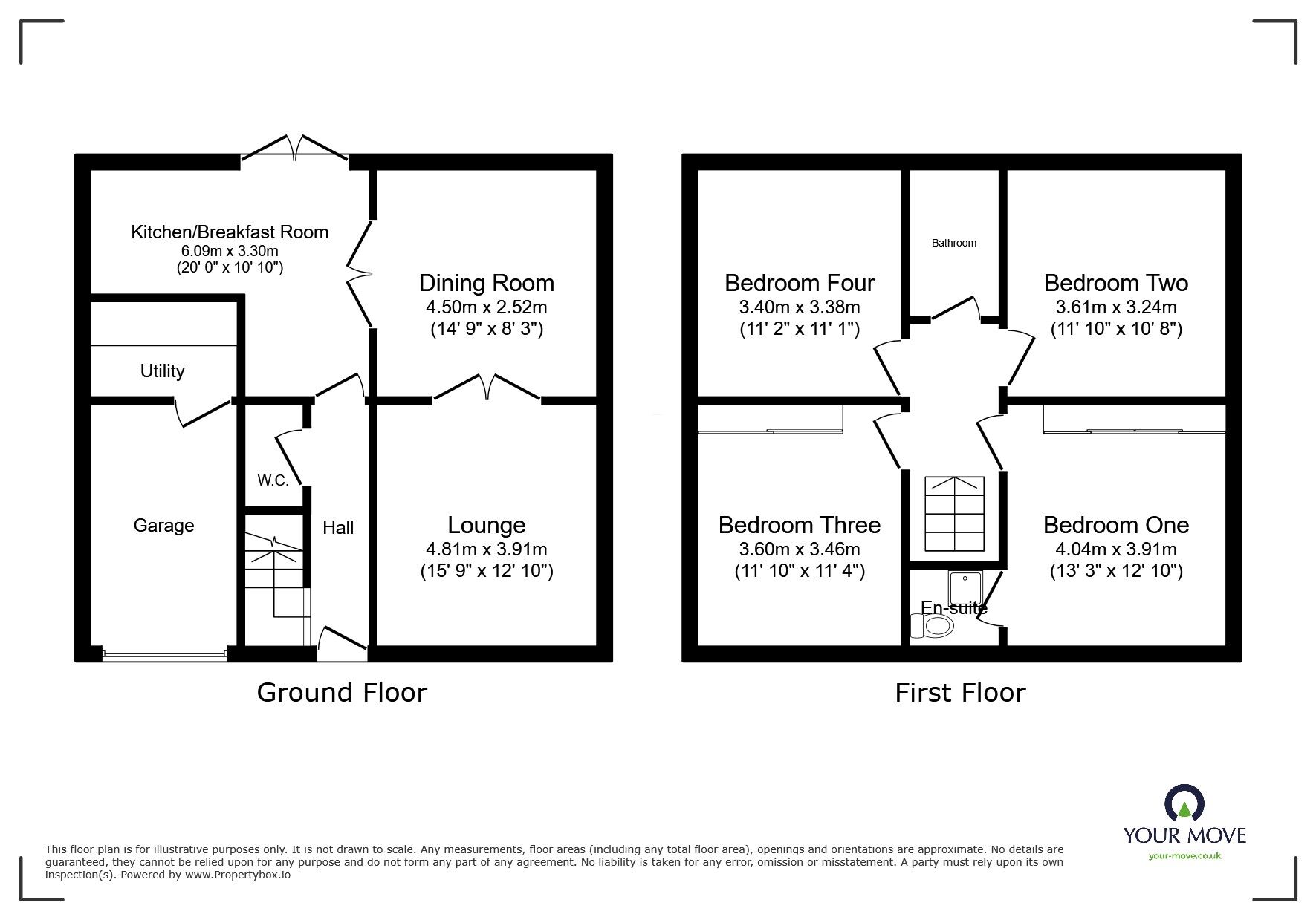 Floorplan of 4 bedroom Detached House to rent, Queen Victoria Drive, Swadlincote, Derbyshire, DE11