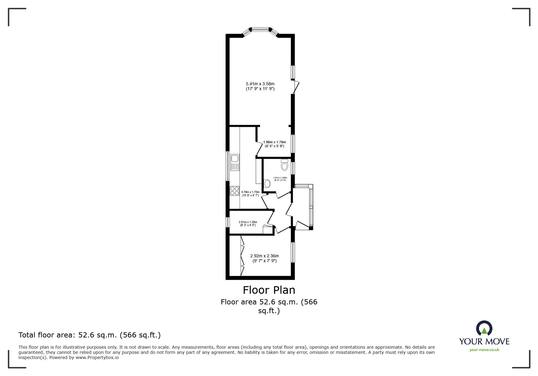 Floorplan of 2 bedroom Detached Property for sale, Greenacre Park, Coton-in-the-Elms, Derbyshire, DE12