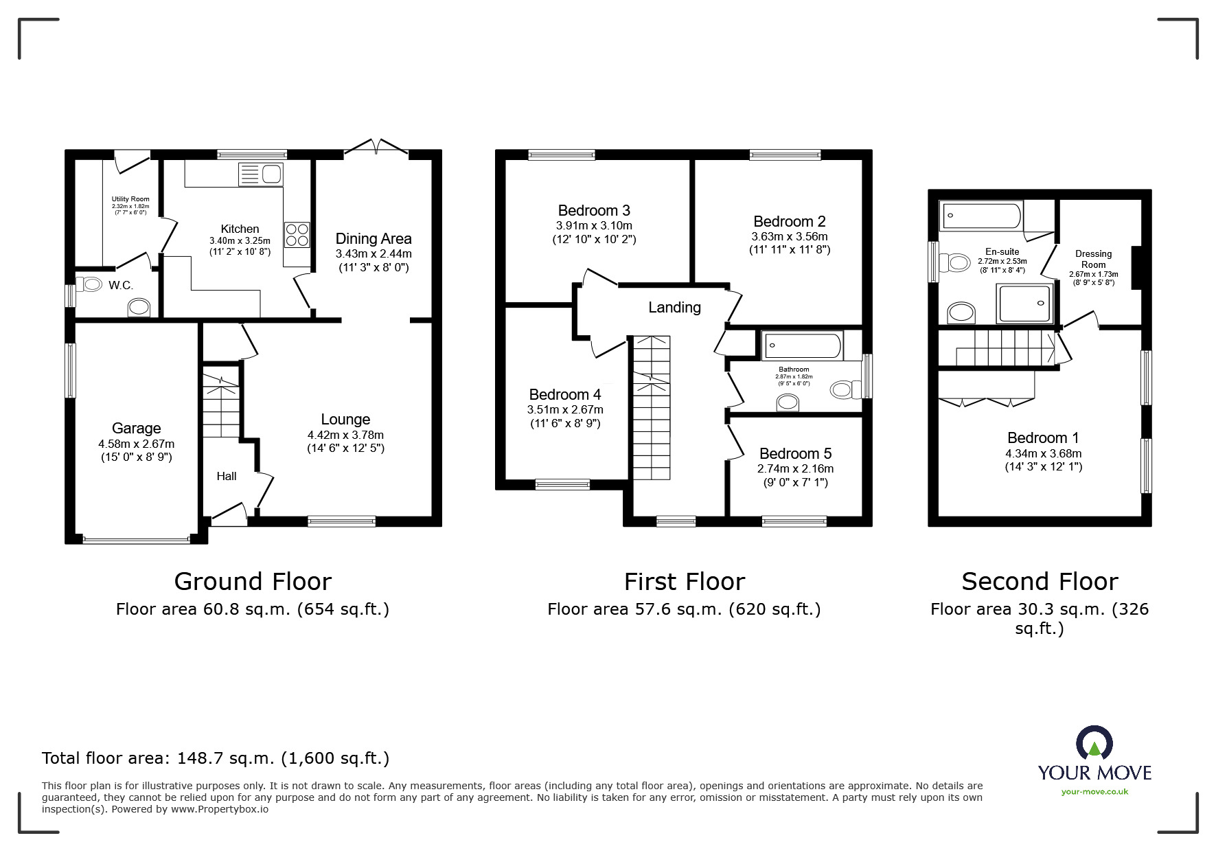 Floorplan of 5 bedroom Detached House for sale, Hope Way, Church Gresley, Derbyshire, DE11