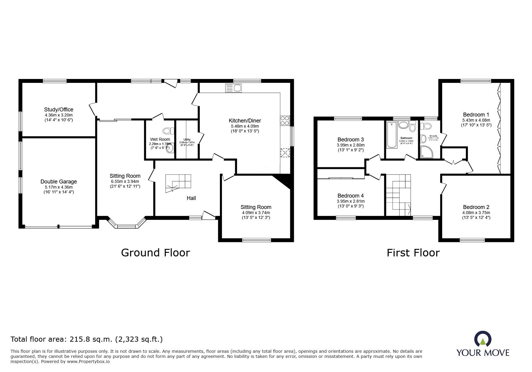 Floorplan of 4 bedroom Detached House to rent, Donisthorpe Lane, Moira, Leicestershire, DE12